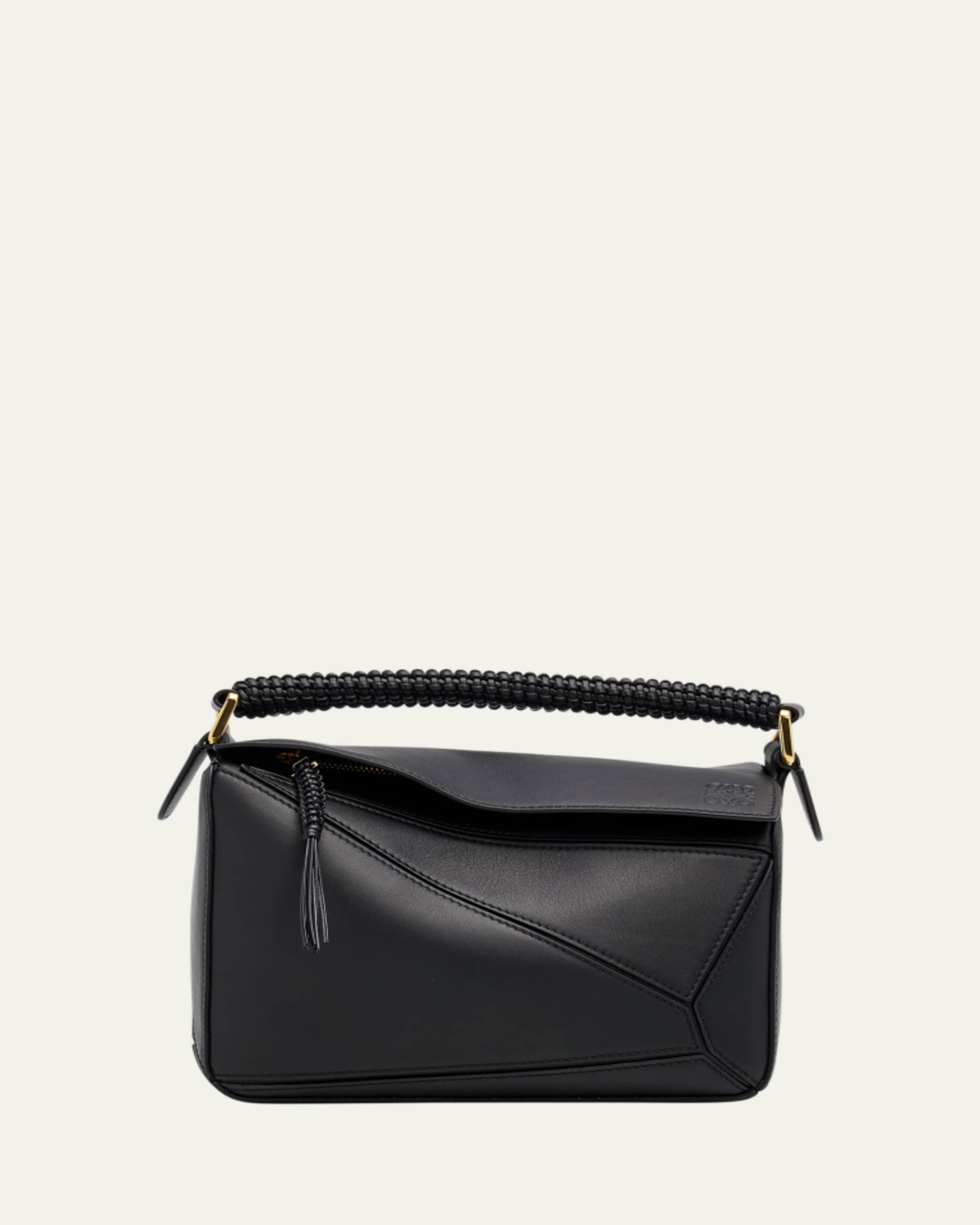 Loewe Puzzle Small Woven Top-Handle Bag in Leather - Bergdorf Goodman