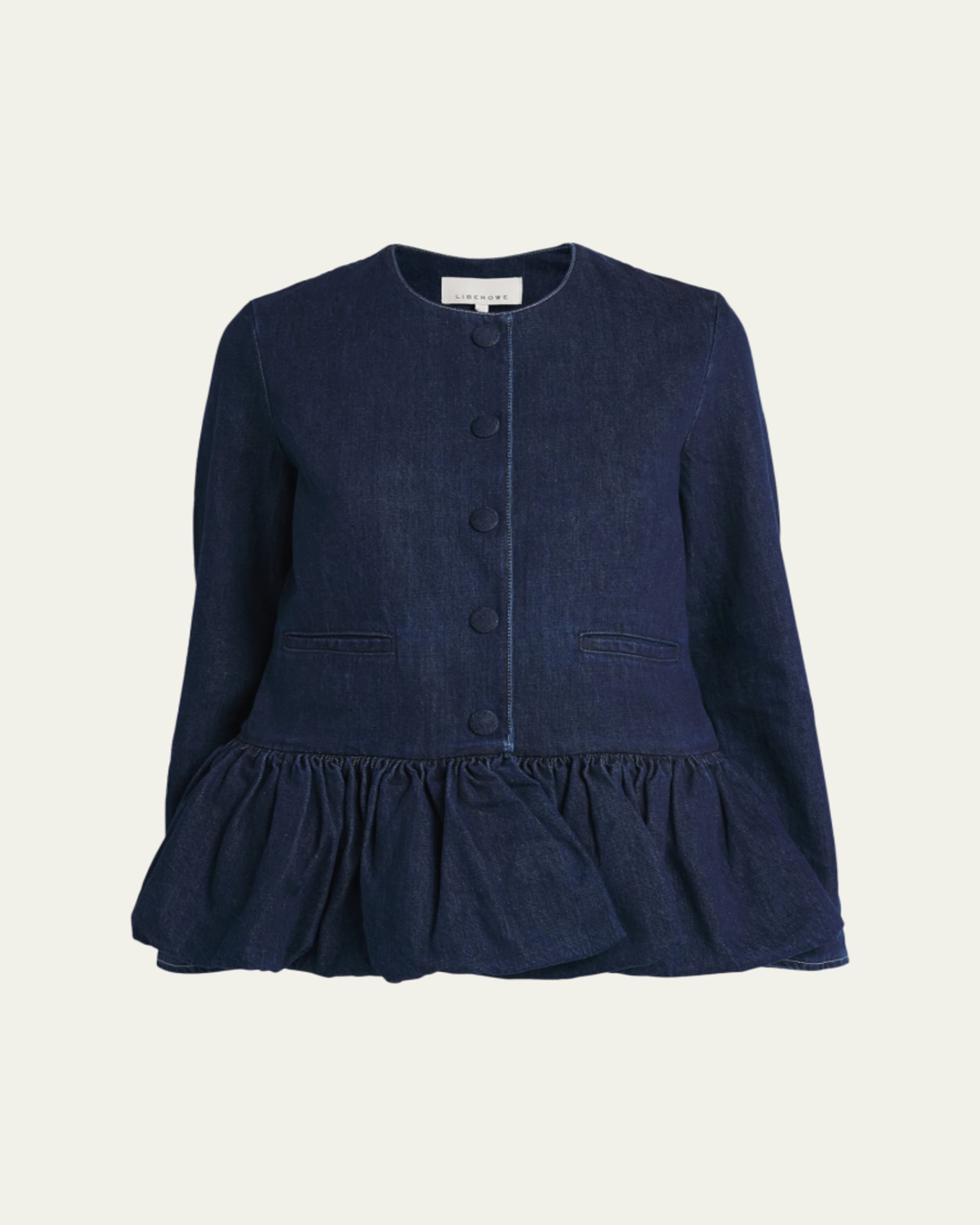 Liberowe Single-Breasted Satin Peplum Jacket - Bergdorf Goodman