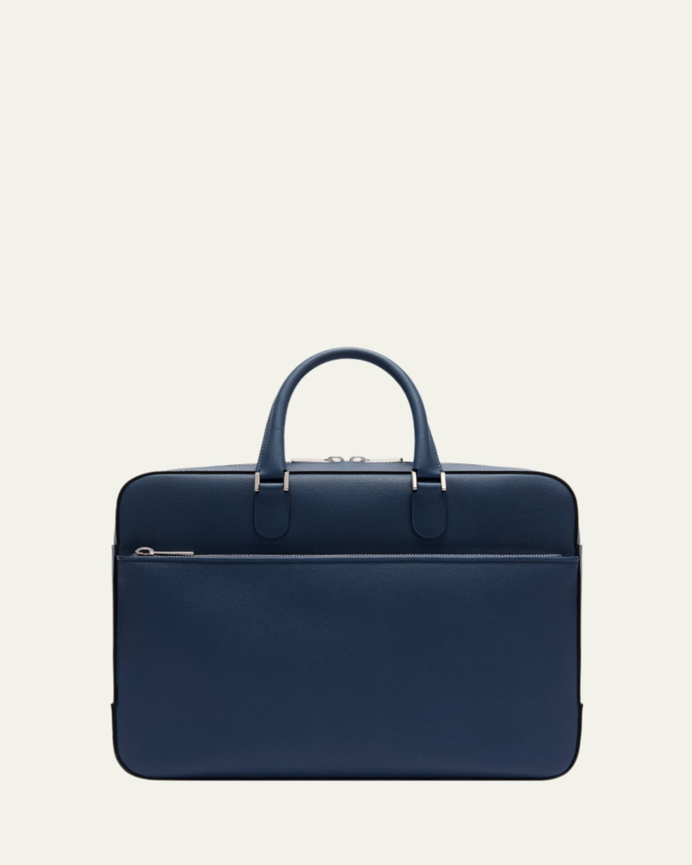 Valextra Men's Avietta Pebble Leather Briefcase - Bergdorf Goodman