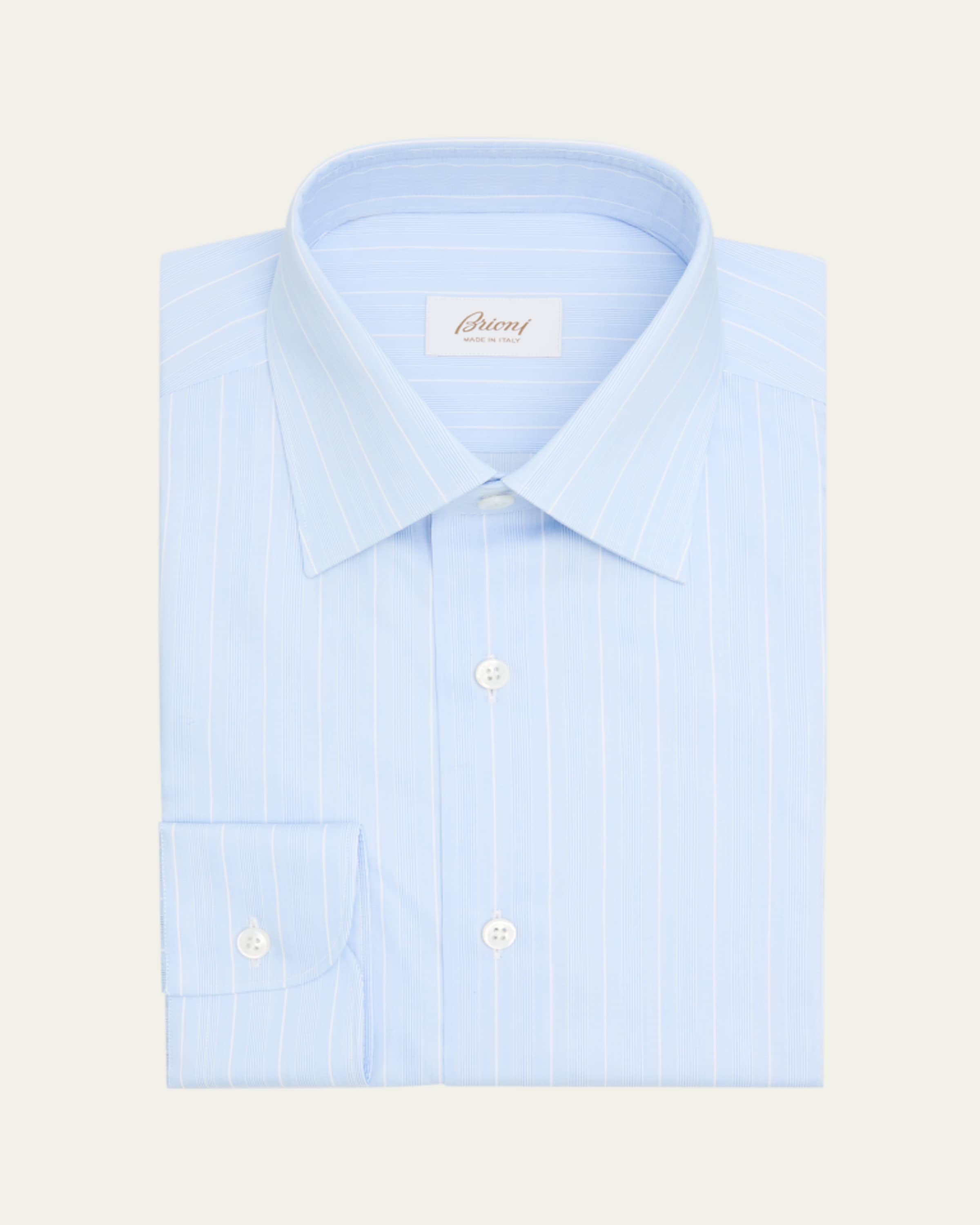 brioni men's dress shirts Brioni Men's Petite-Check Cotton Point-Collar Dress Shirt, Bluette/Na, Men's, 15.5, Shirts Tops Formal & Evening Dress Shirts