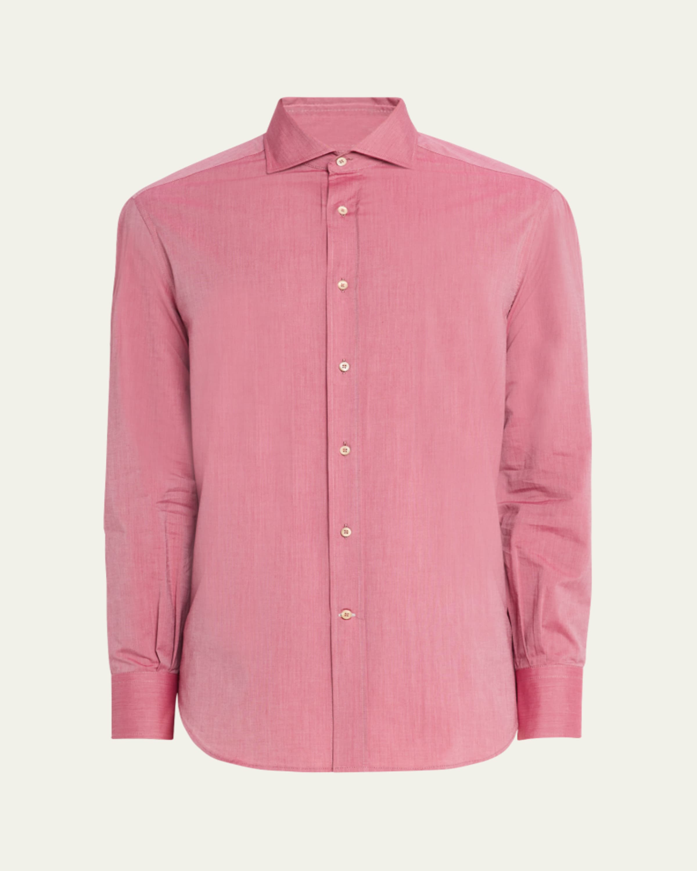 Brunello Cucinelli Men's Narrow Striped Long-Sleeve Shirt