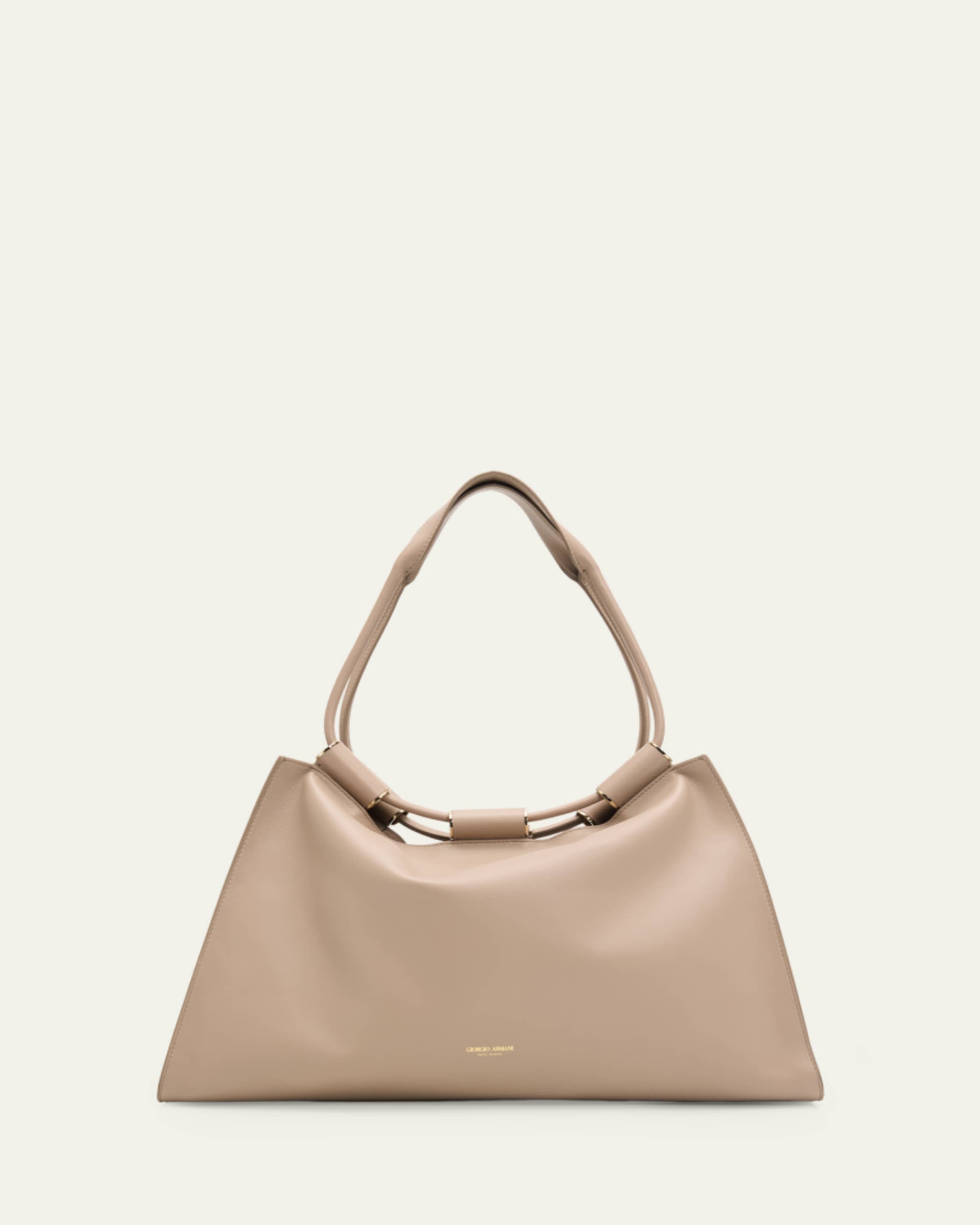 Giorgio Armani レザー トートバッグ ピンクベージュ Giorgio Armani Medium Lamb Leather Shopper Tote Bag - Bergdorf Goodman
