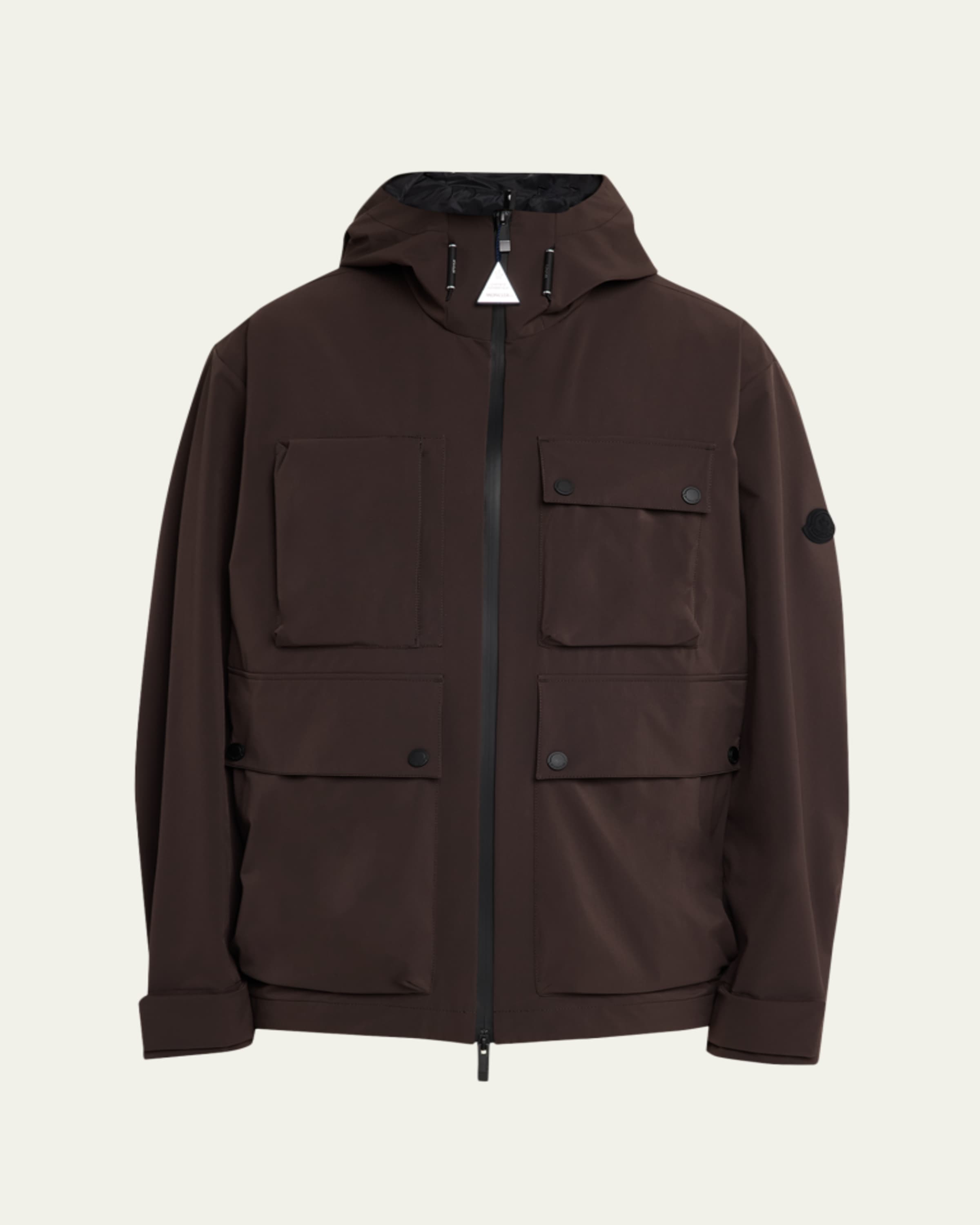 Moncler Men's Bonavent Linen-Blend Wind-Resistant Jacket
