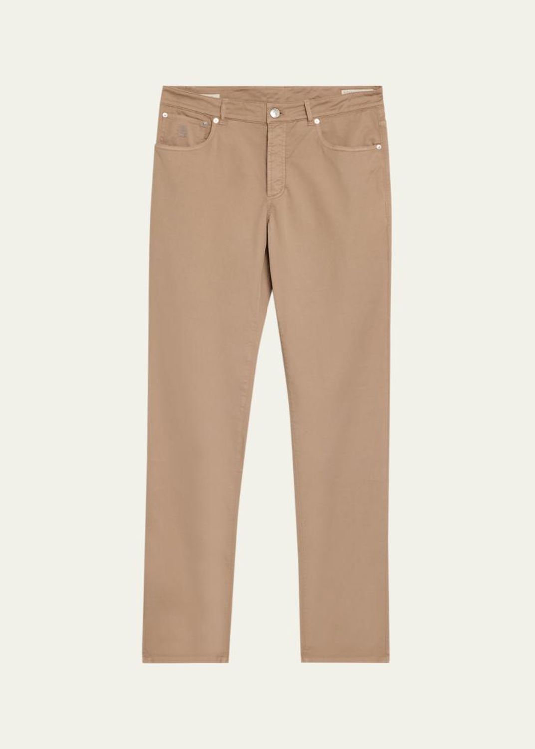 Brunello Cucinelli Men's Cotton Straight Leg Flat-Front Pants