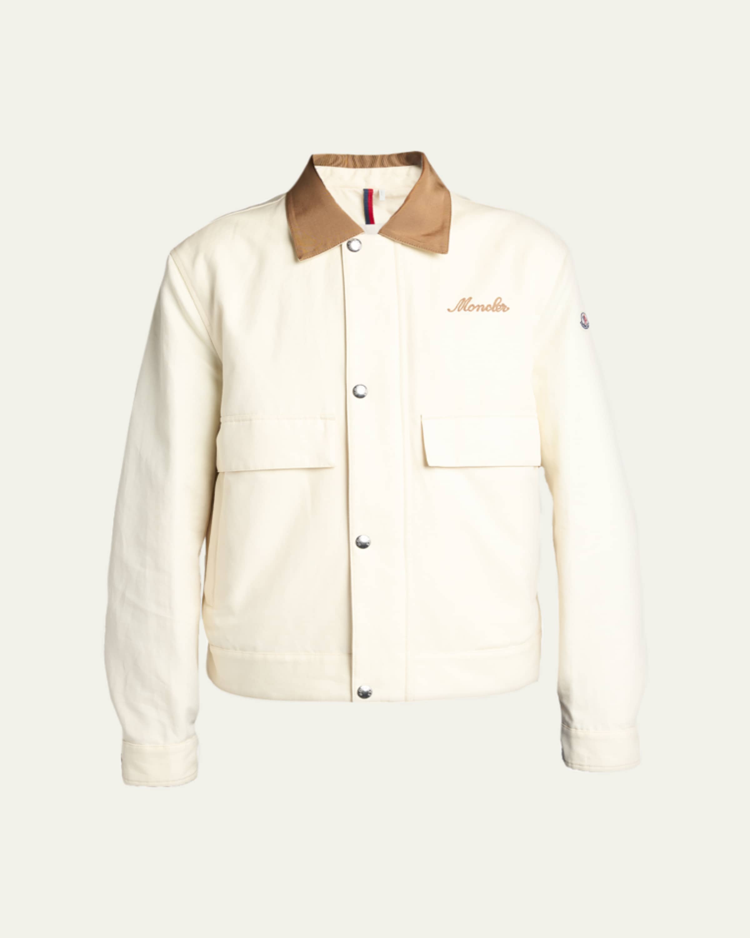 Moncler Men's Havas Stripe Full-Zip Hooded Shirt Jacket - Bergdorf