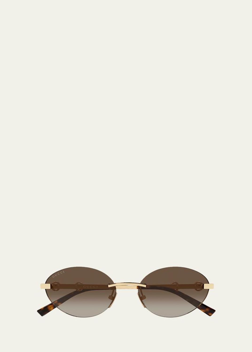 Gucci Emblem 52mm Acetate & Metal Oval Sunglasses - Bergdorf Goodman