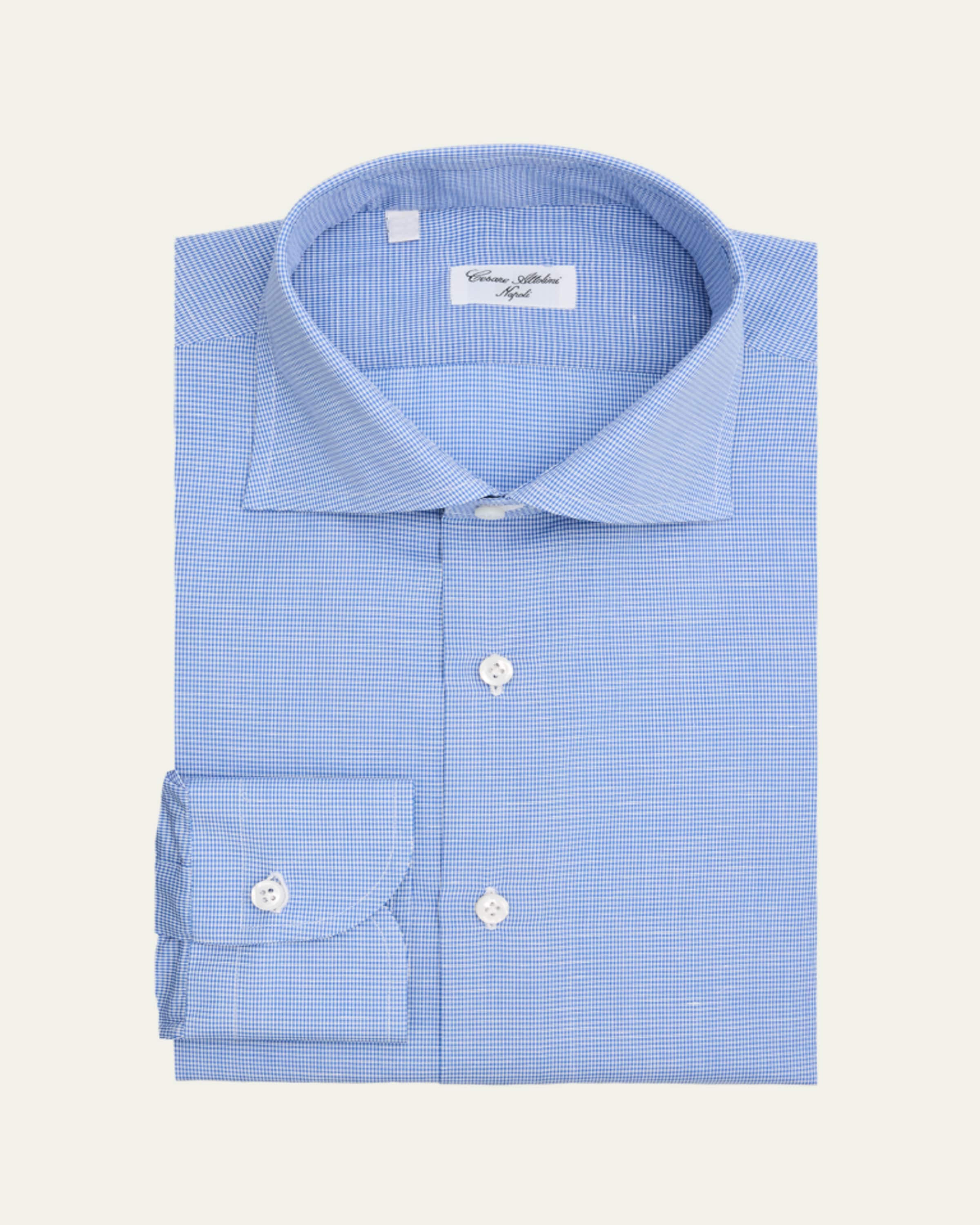 Salvatore Piccolo Men's Silk Geometric Circle-Print Dress Shirt