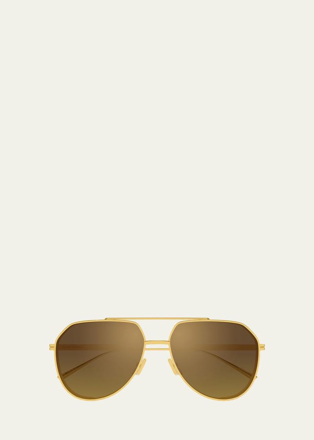 Bottega Veneta Curved Metal Aviator Sunglasses - Bergdorf Goodman