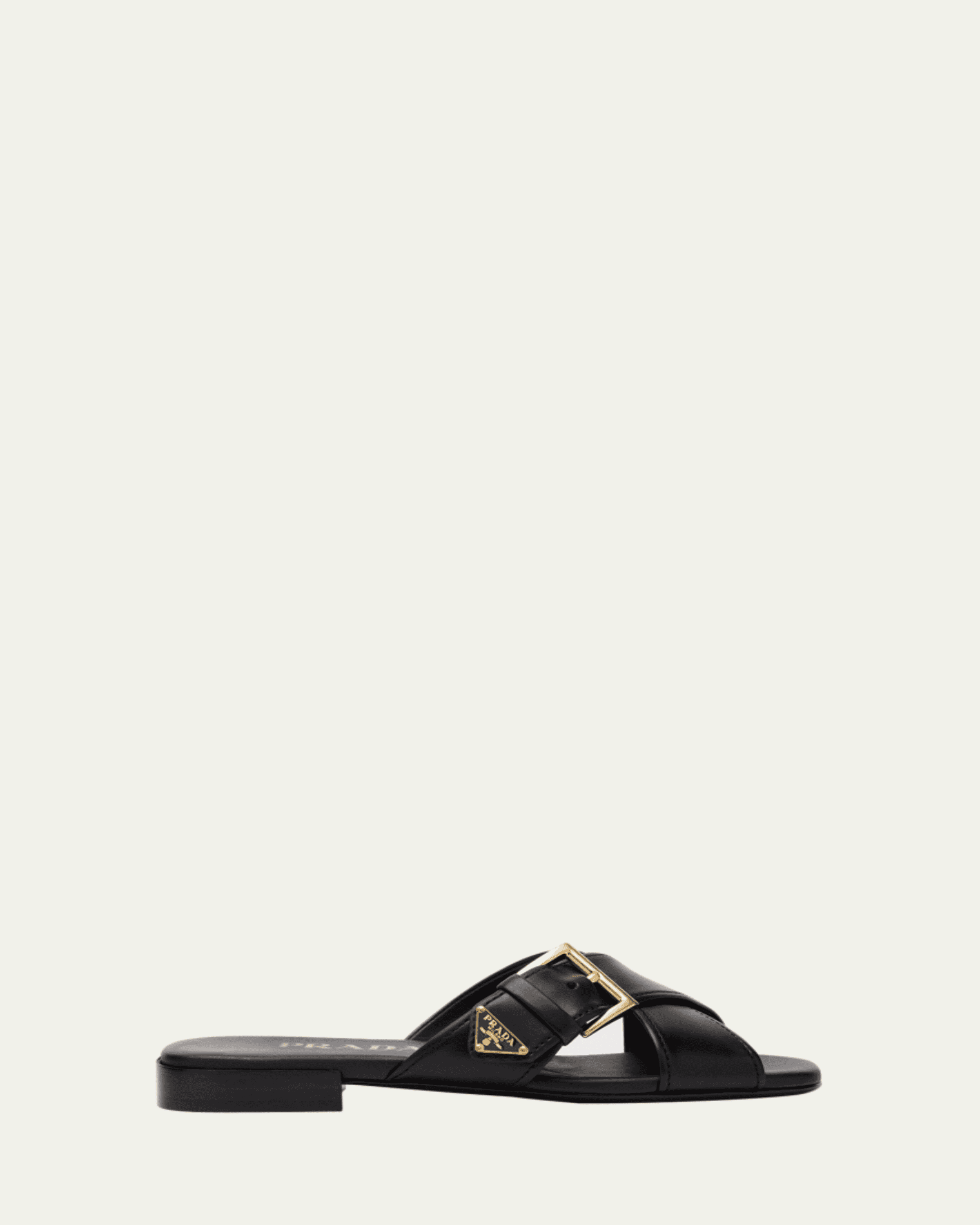 Prada Padded Leather Crisscross Flat Sandals - Bergdorf Goodman