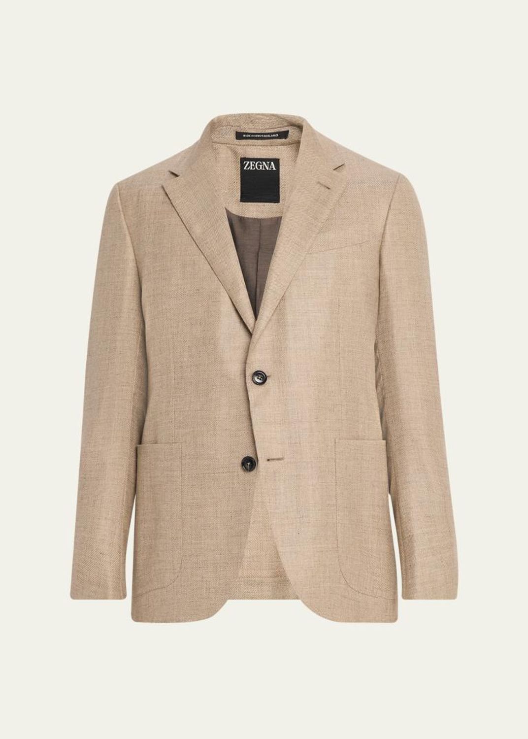 ZEGNA Men's Linen-Blend Grid Check Single-Breasted Sport Coat