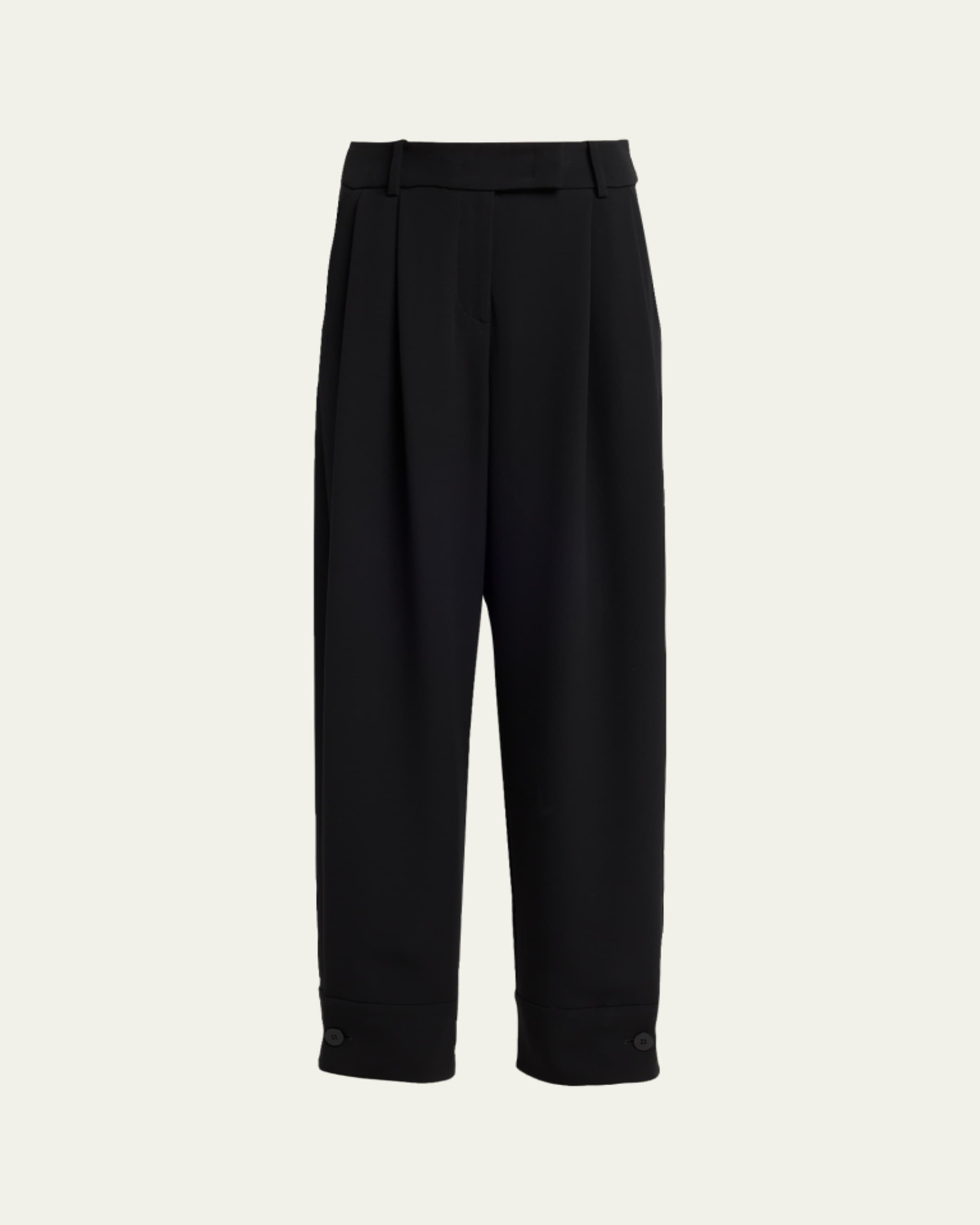 パンツ Giorgio Armani Black 2tuck Wide Trousers Giorgio Armani Pull-On Silk Trousers - Bergdorf Goodman