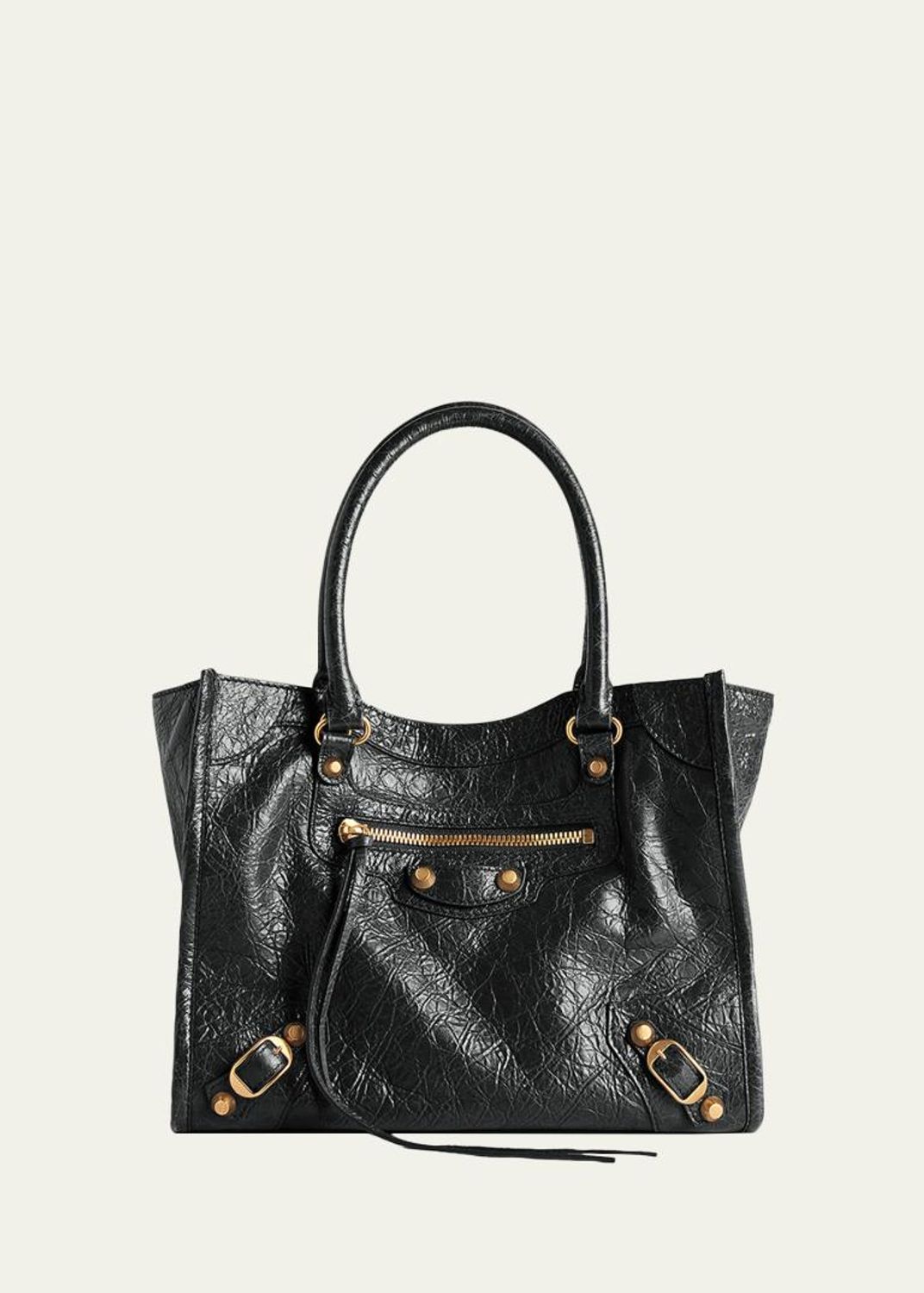 Balenciaga Arena Crinkled Leather Top-Handle Bag - Bergdorf Goodman