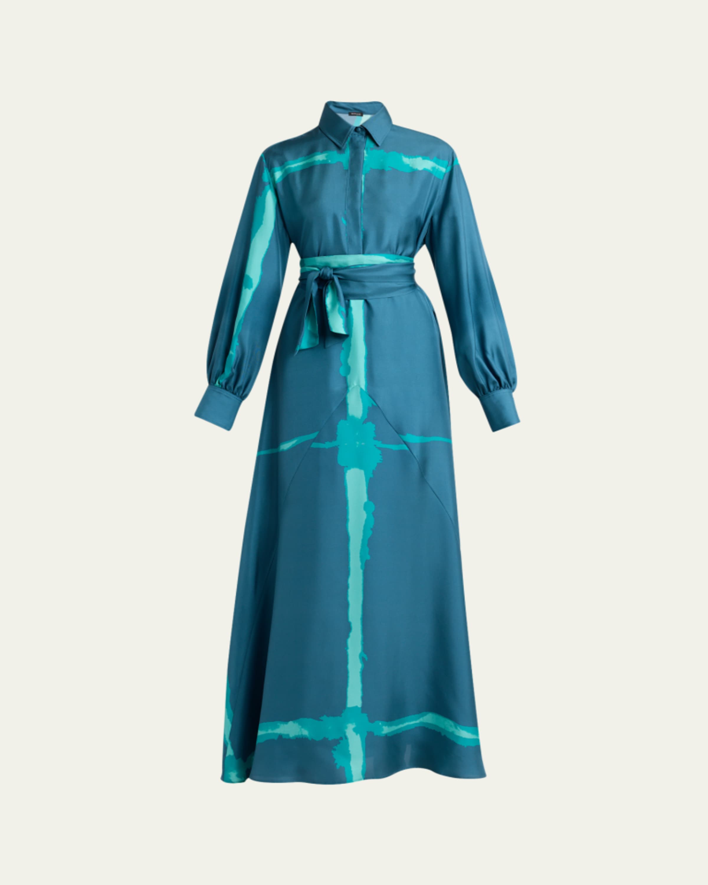 Akris punto Scribble Embroidered Tulle Sleeveless Maxi Dress