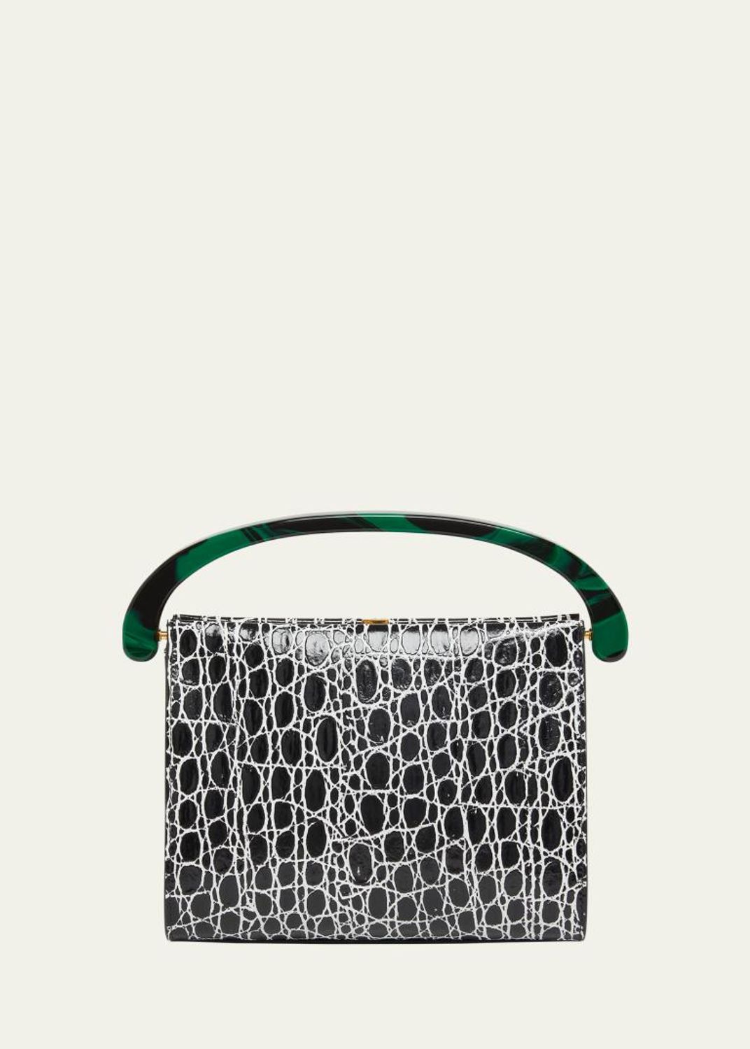 Dries Van Noten Arc Small Mixed Leather Whipstitch Crossbody Bag