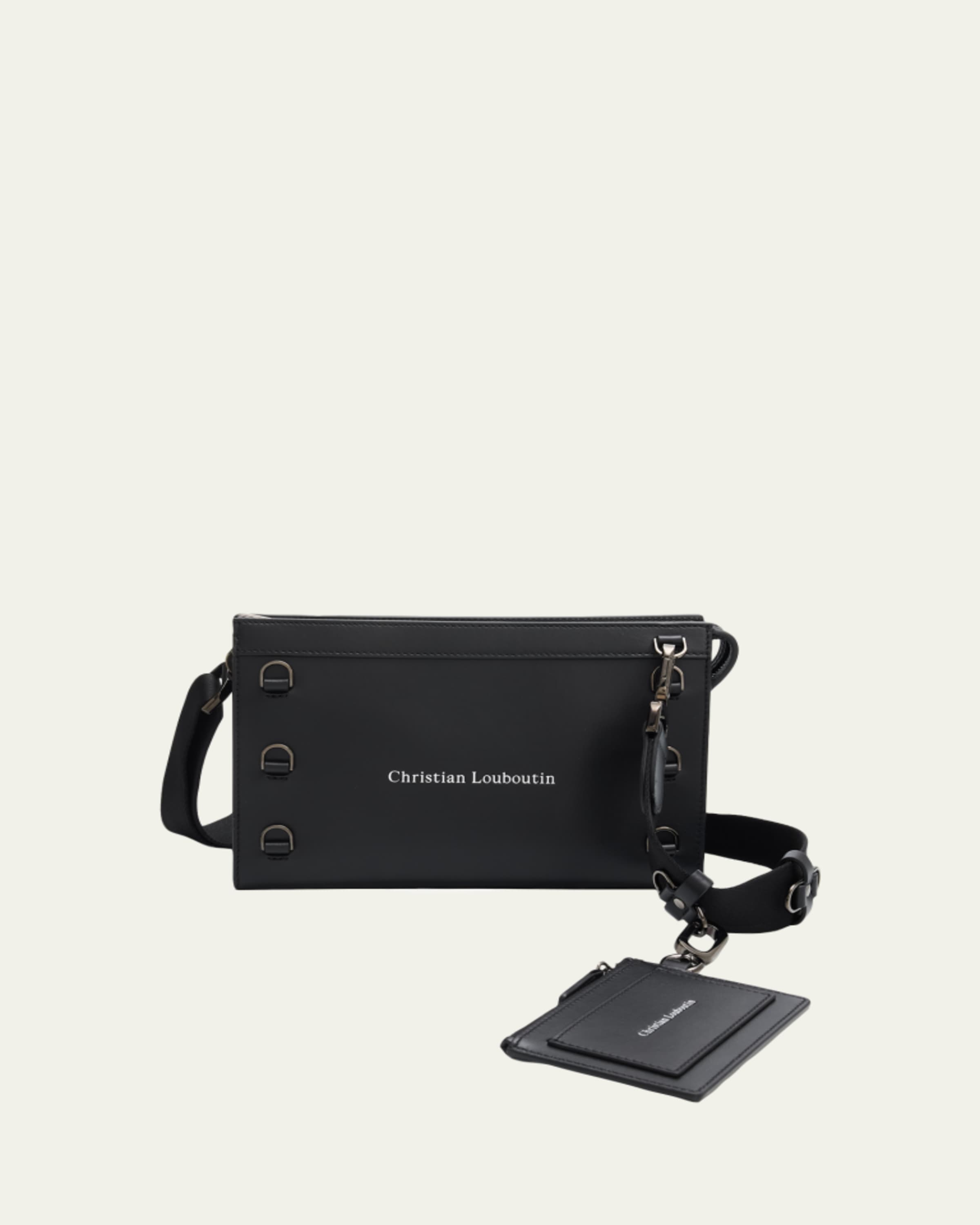 Christian Louboutin Men's Funky Leather Empire Spikes Crossbody