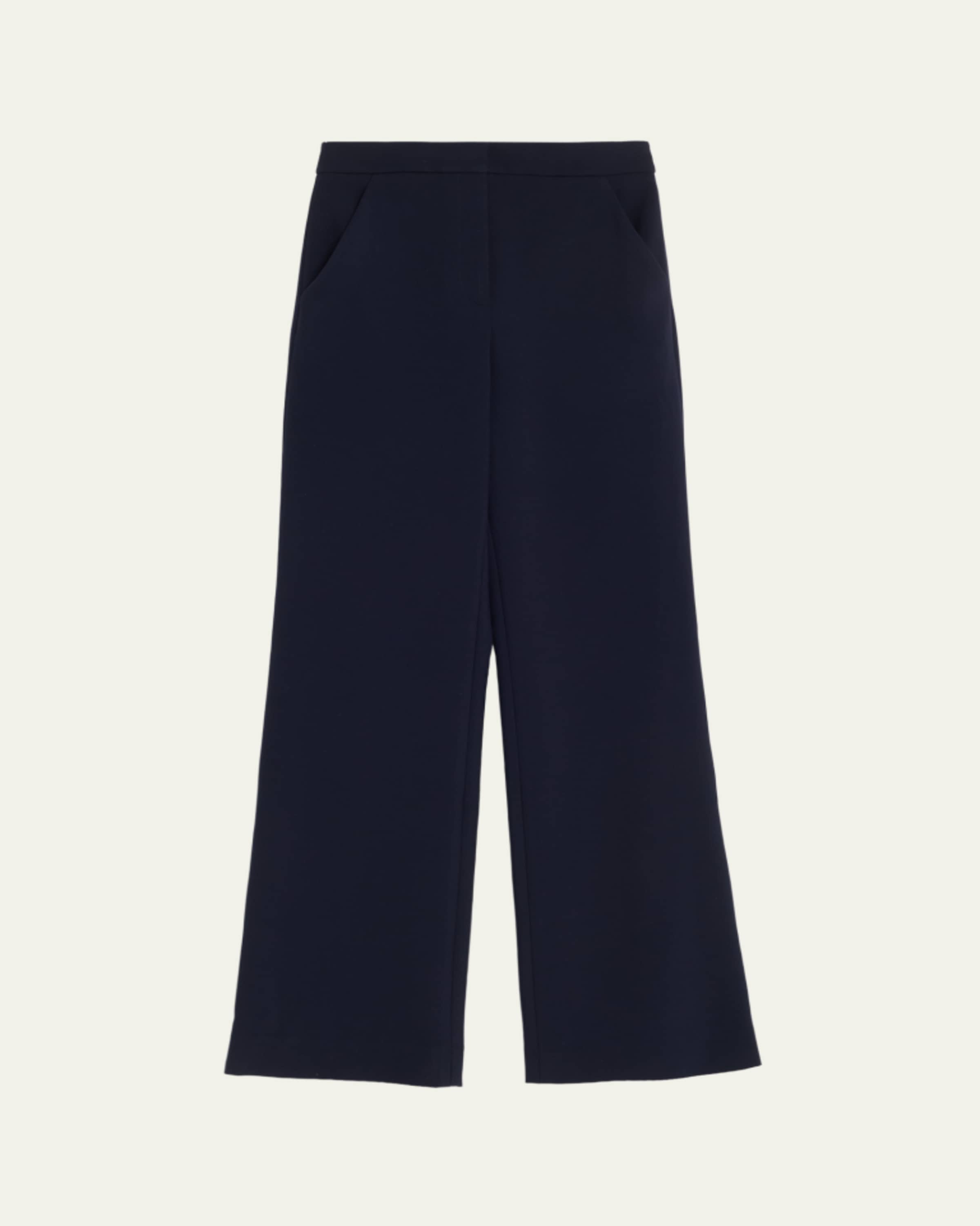 SACAI Double-Faced Silk-Cotton Barrel-Leg Ankle Pants - Bergdorf