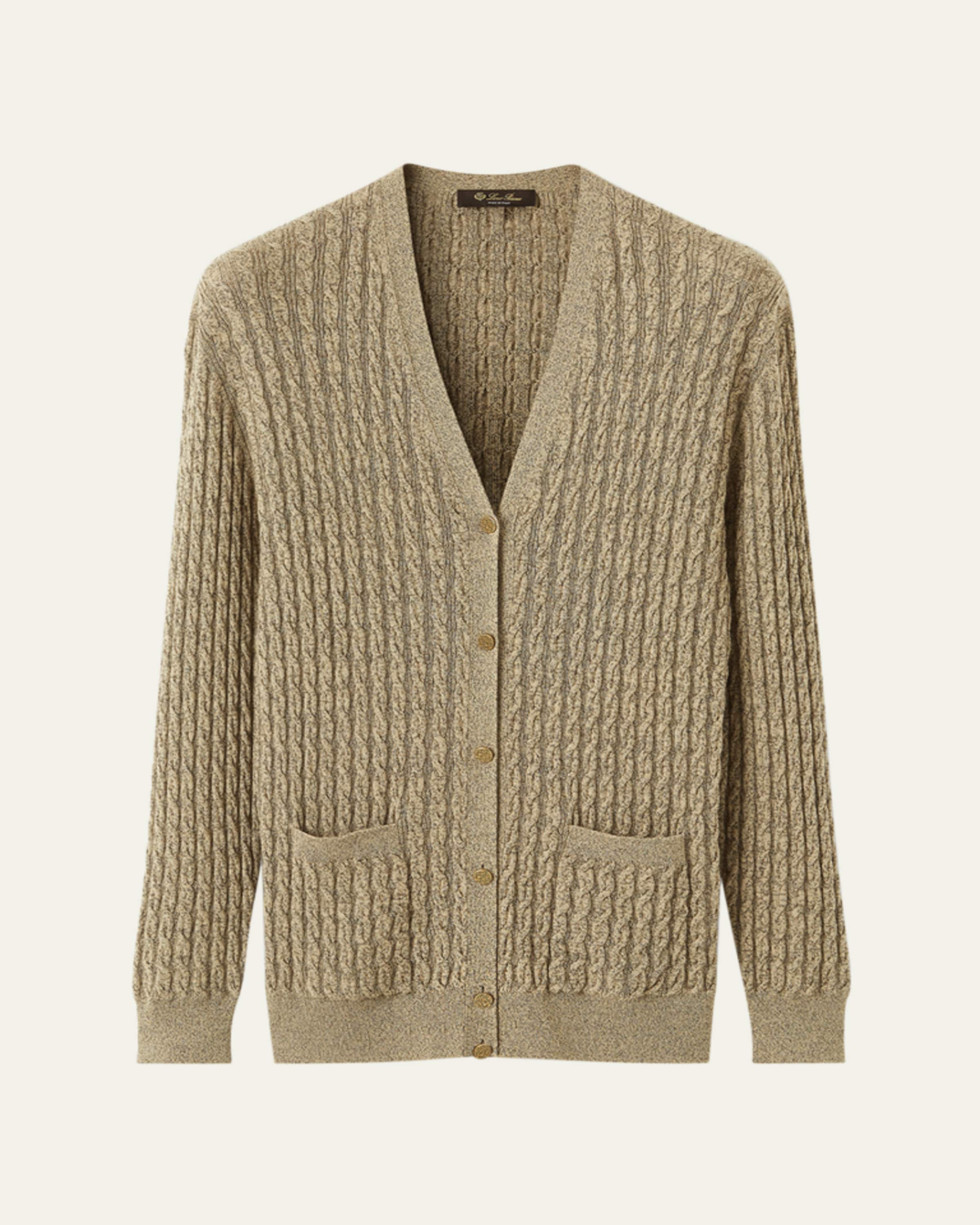 Loro Piana Baby Cashmere Cable Knit Cardigan - Bergdorf Goodman