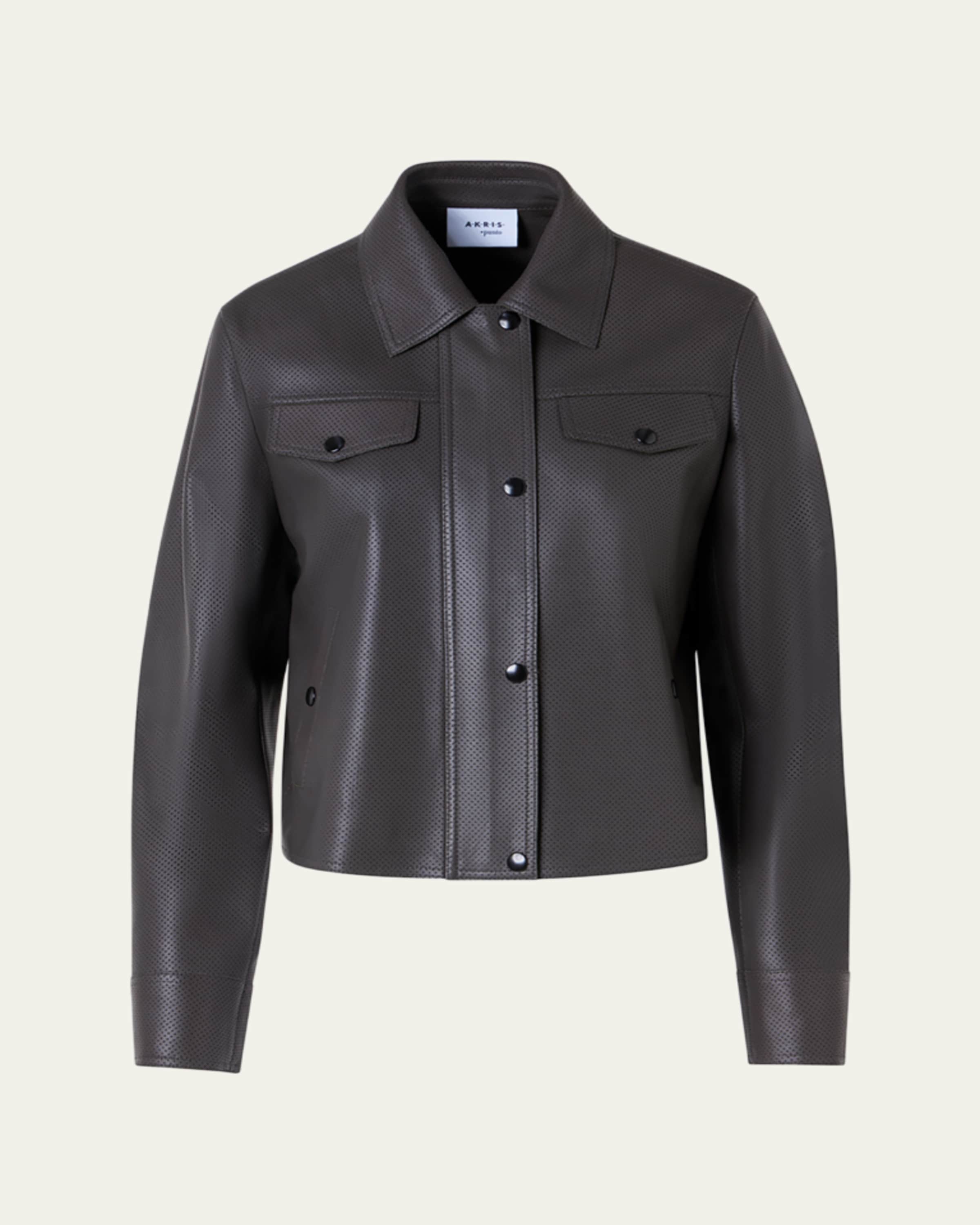 Akris punto Ikat Flower Motorbike Jacket in Cotton Canvas