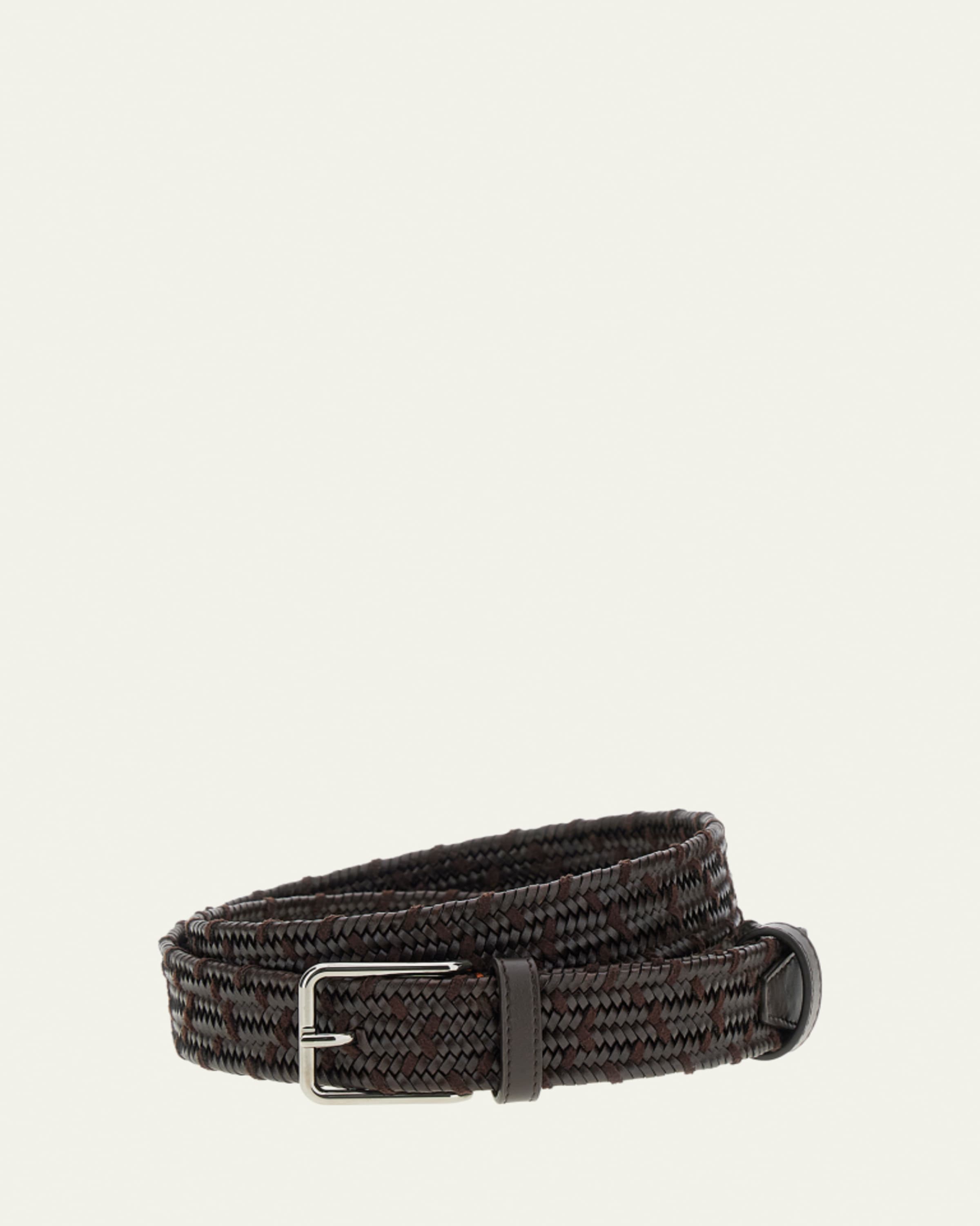 Loro Piana Men's Alsavel Suede Belt - Bergdorf Goodman