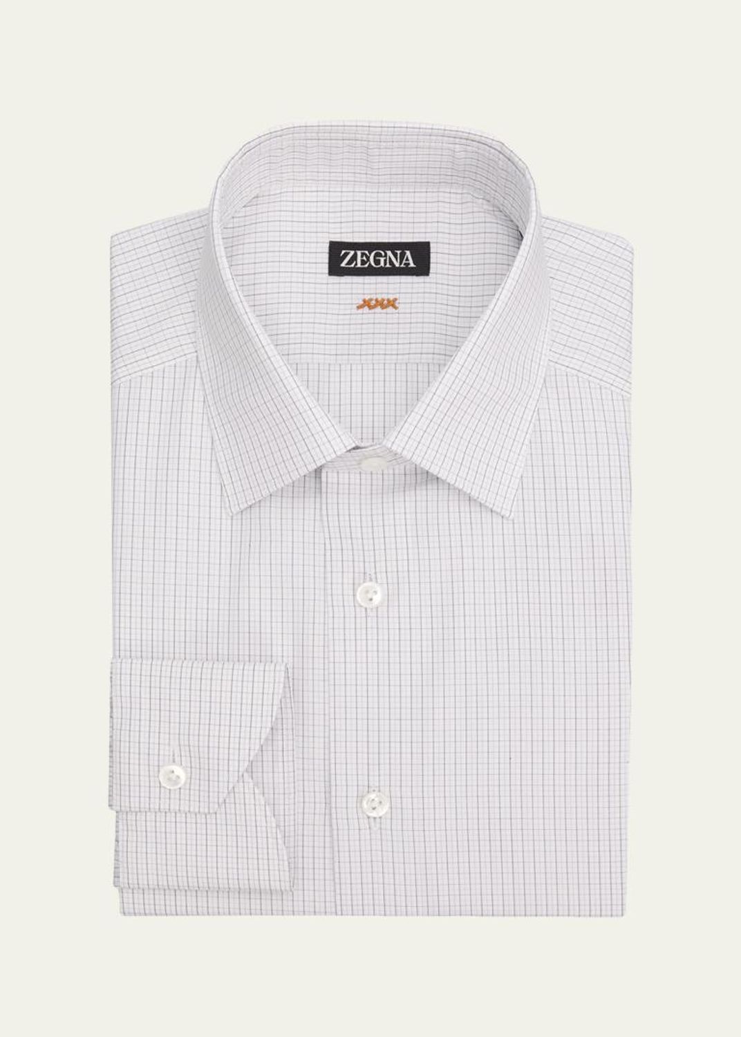 ZEGNA Men's Micro-Stripe Cotton and Linen Dress Shirt - Bergdorf