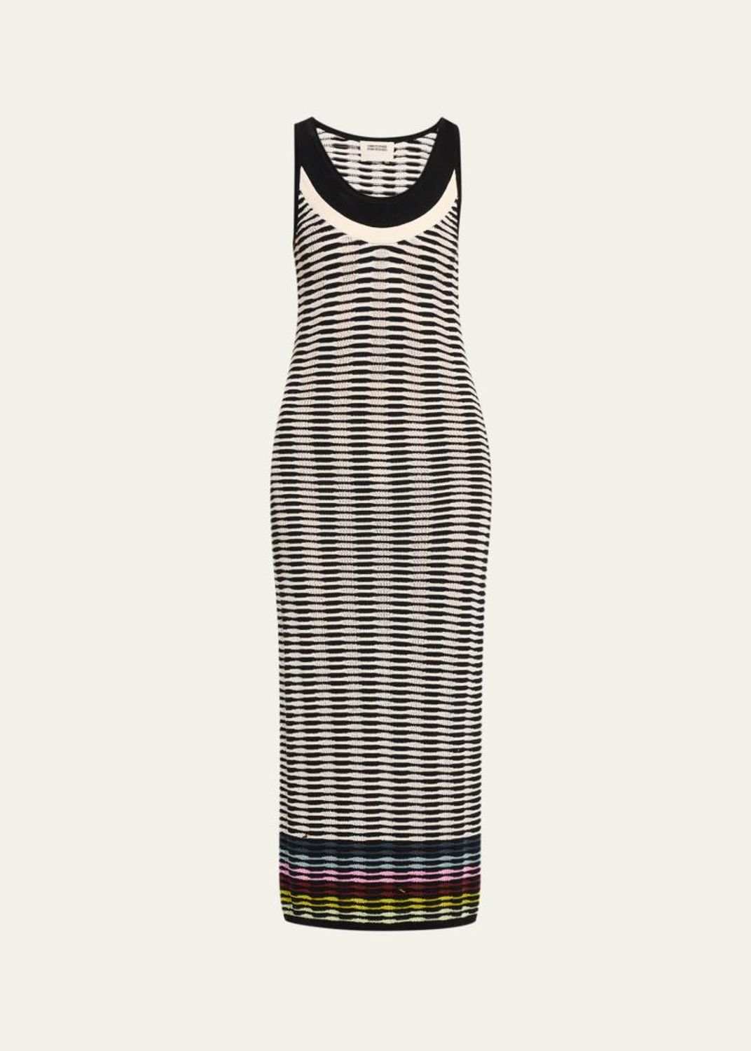 CHRISTOPHER JOHN ROGERS Morris Stripe Sleeveless Maxi Dress