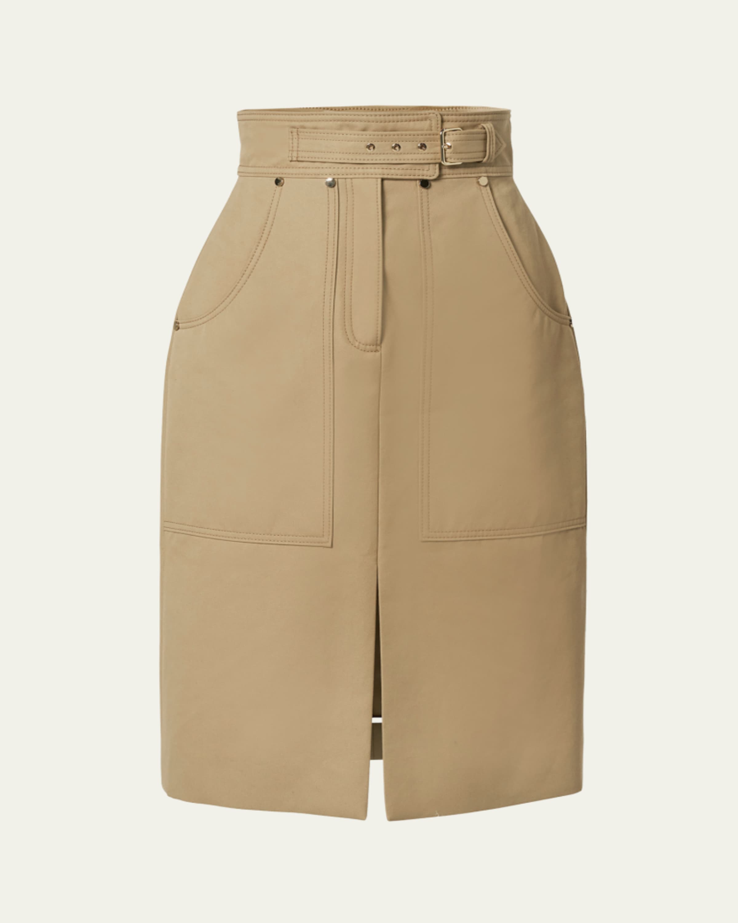 Brandon Maxwell Brett Layered Silk Organza Midi Pencil Skirt