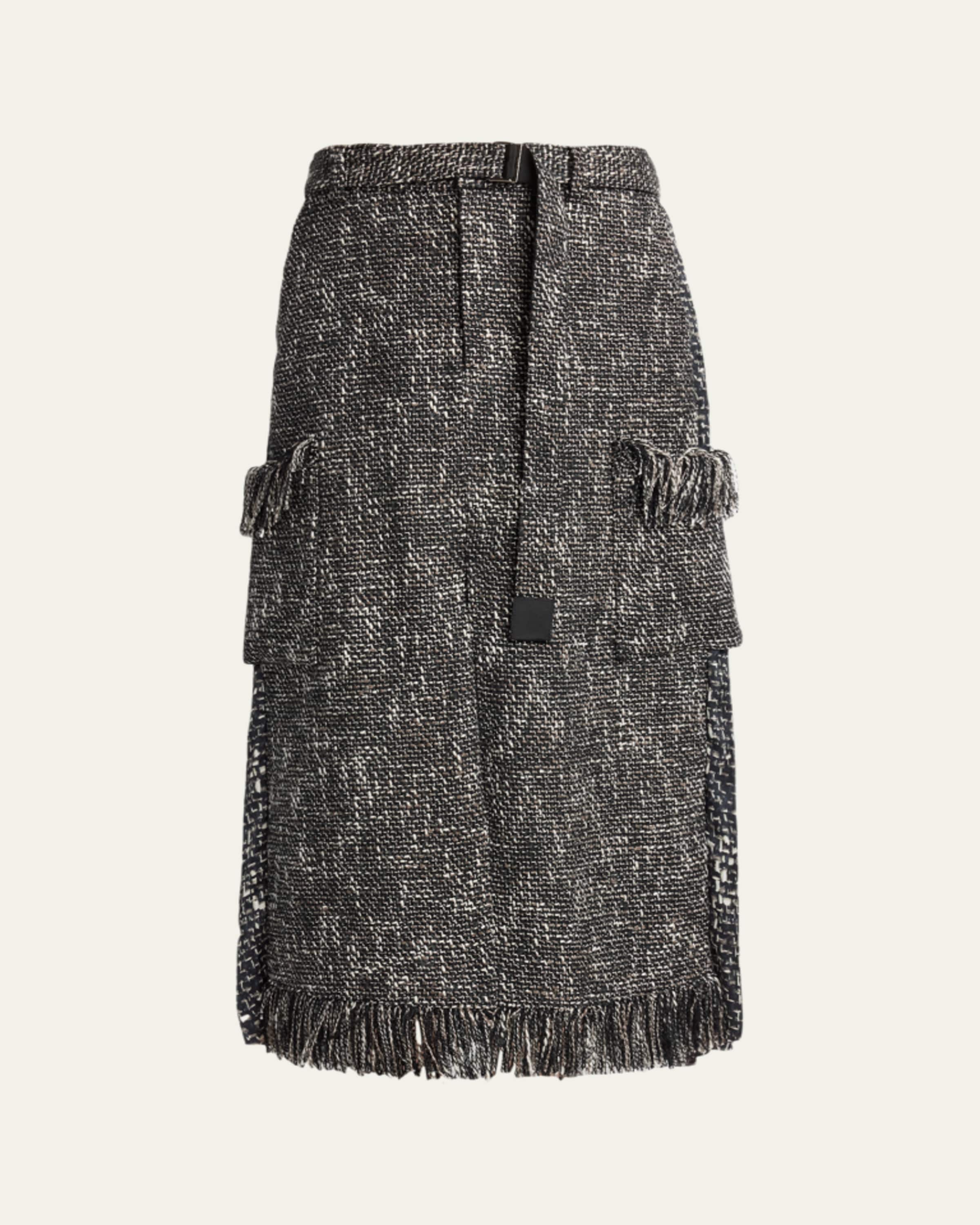 SACAI Nylon-Twill Pleated Cargo Midi Skirt - Bergdorf Goodman