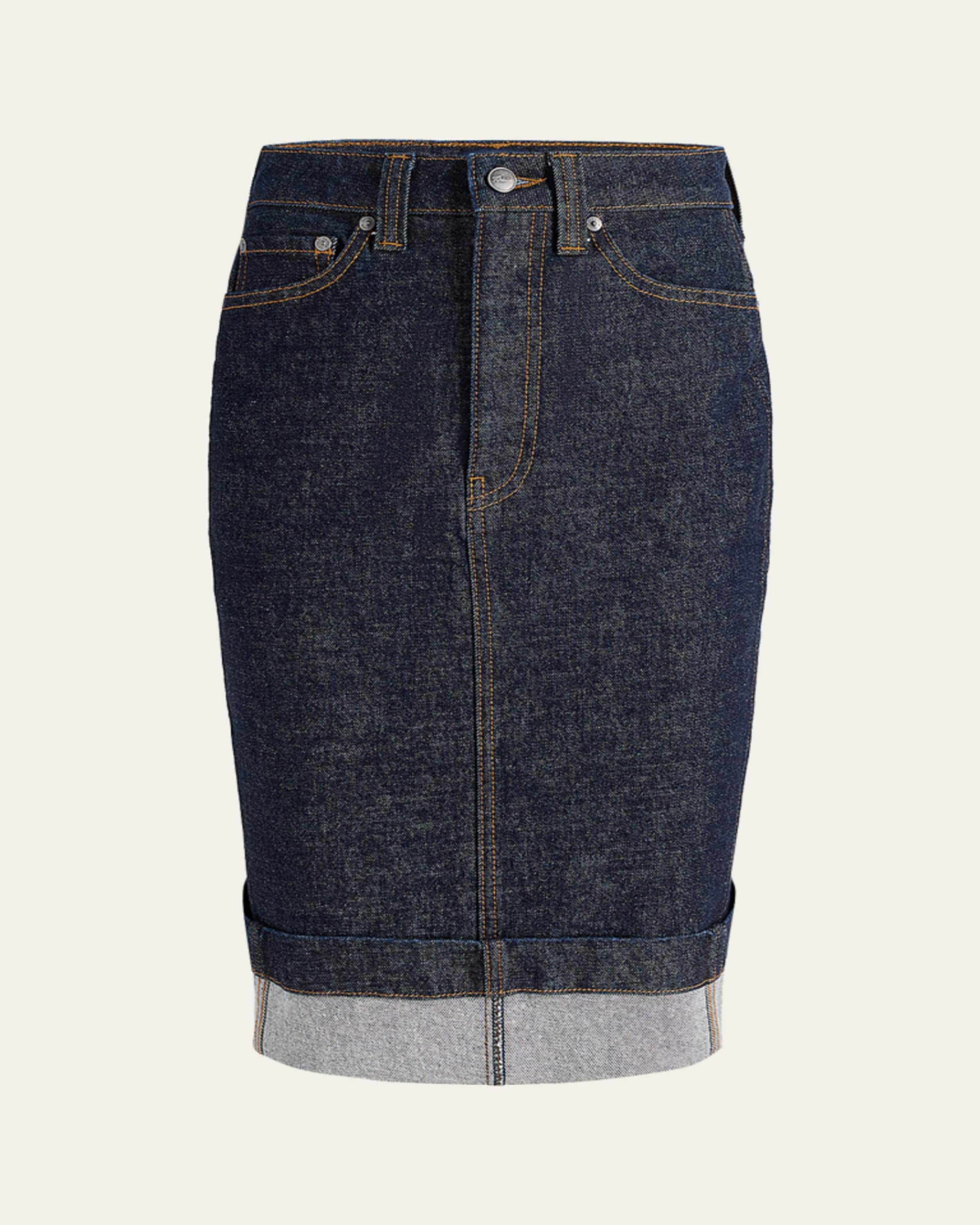 Brandon Maxwell Frankie Denim Handkerchief Skirt - Bergdorf Goodman