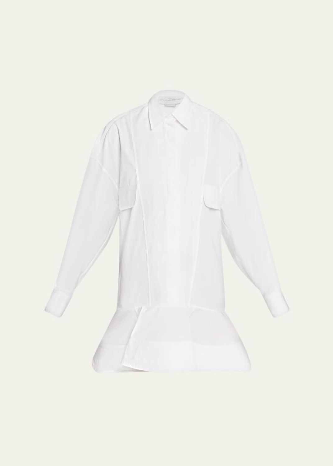 Stella McCartney Poplin Peplum Pique Shirtdress - Bergdorf Goodman