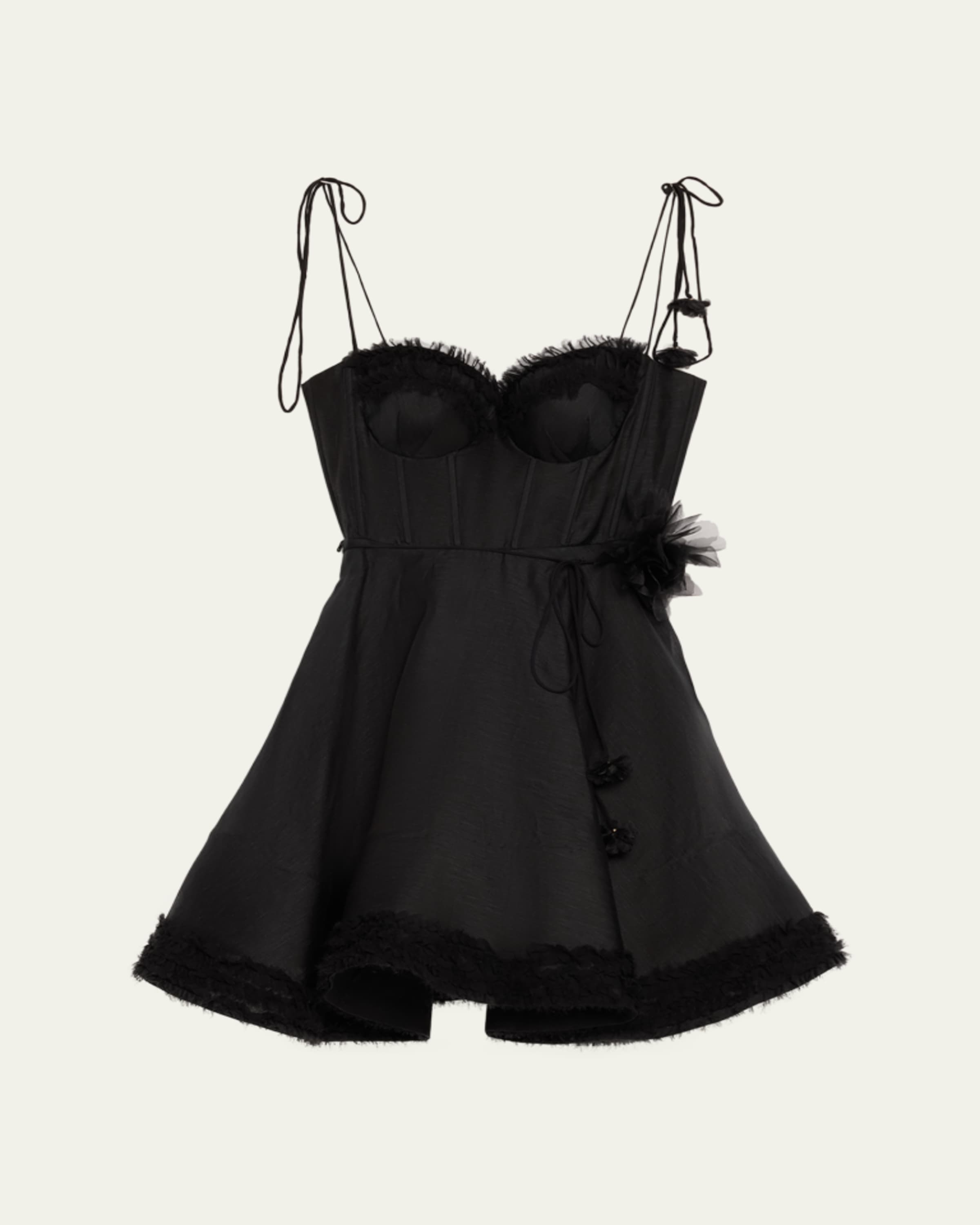 zimmermann shirt mini dress black ZIMMERMANN Trim Utility Mini Dress | Black