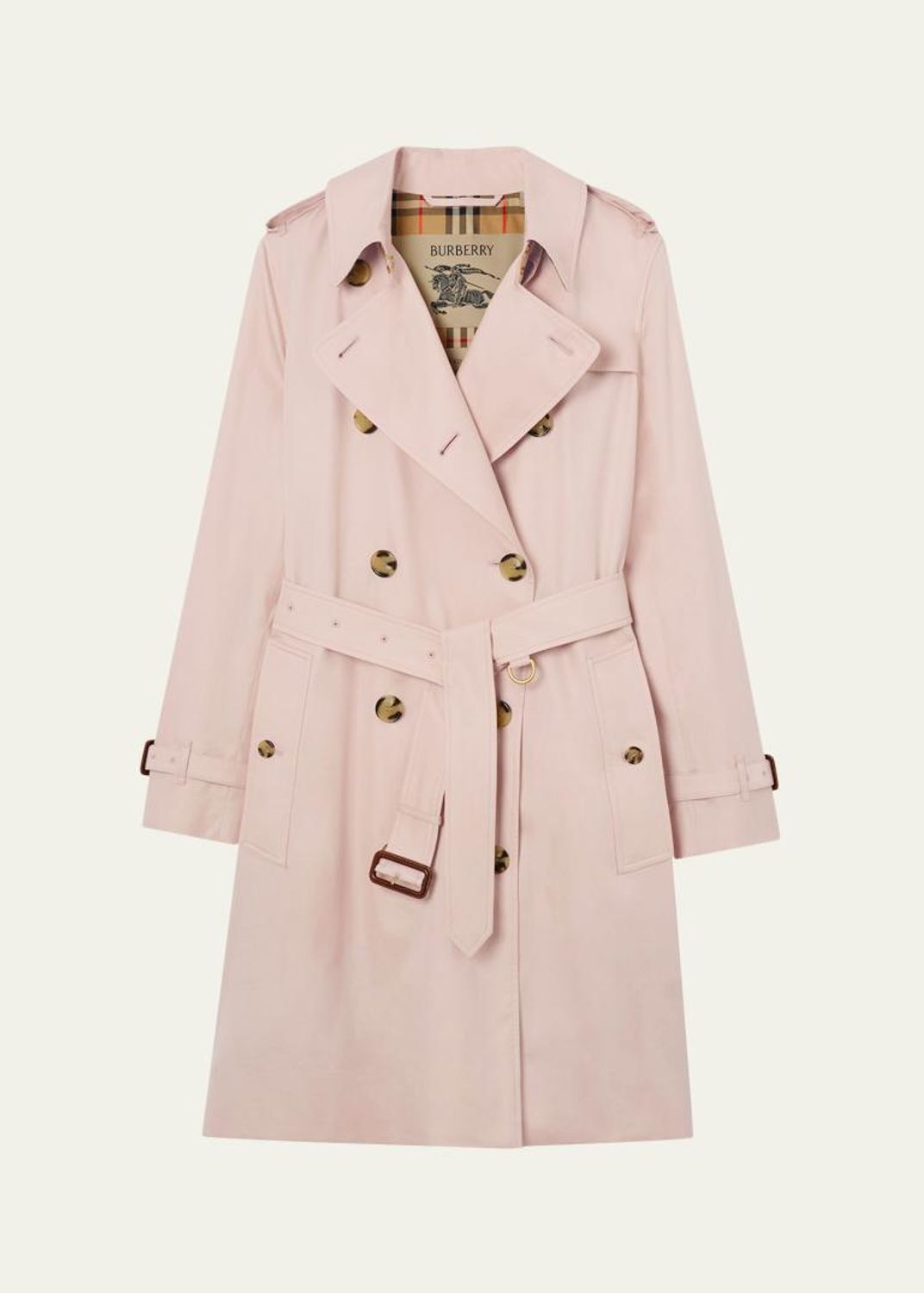 Burberry Kensington Organic Belted Double-Breasted Long Trench