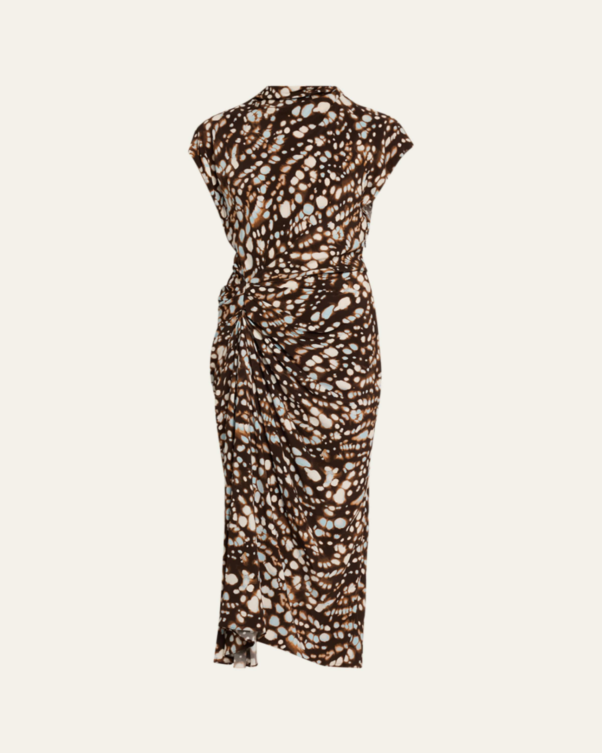 a.l.c. nara gathered short-sleeve midi dress A.L.C
