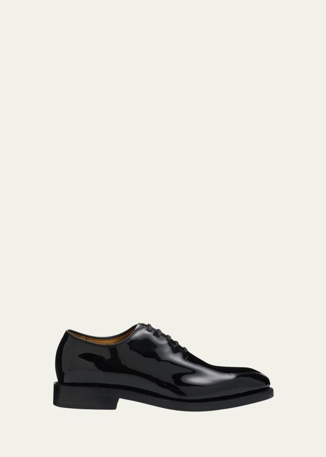 FERRAGAMO Men's Angiolo Tramezza Whole-Cut Leather Lace-Up Shoes