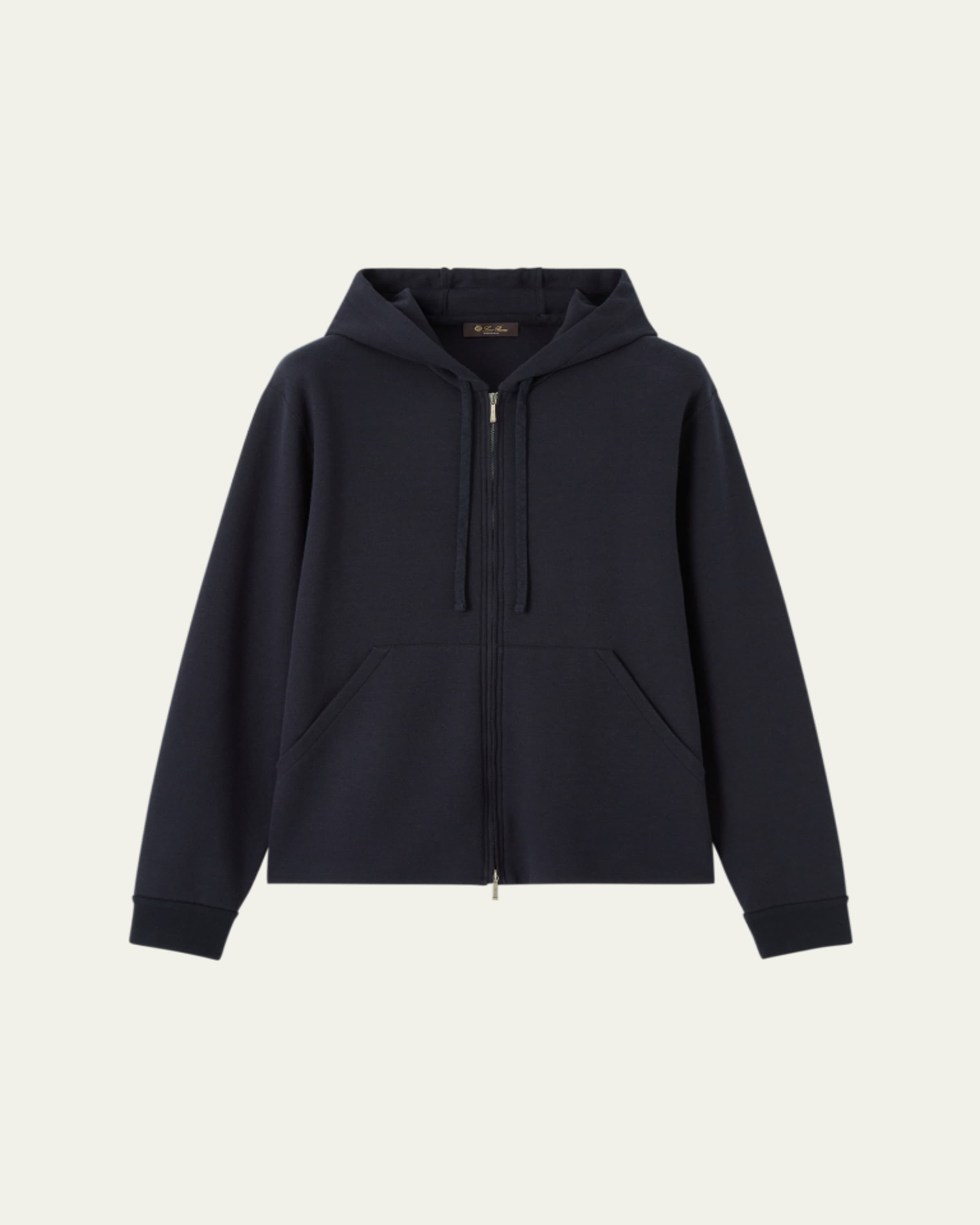 Loro Piana Men's Sloop Wool Rib Full-Zip Hoodie - Bergdorf Goodman