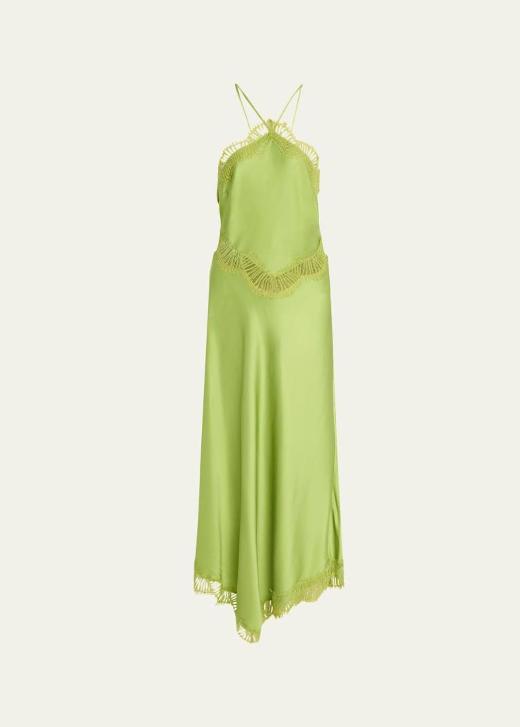 marc jacobs green silk dress Trompe L'Oeil Slip Midi 100-150
