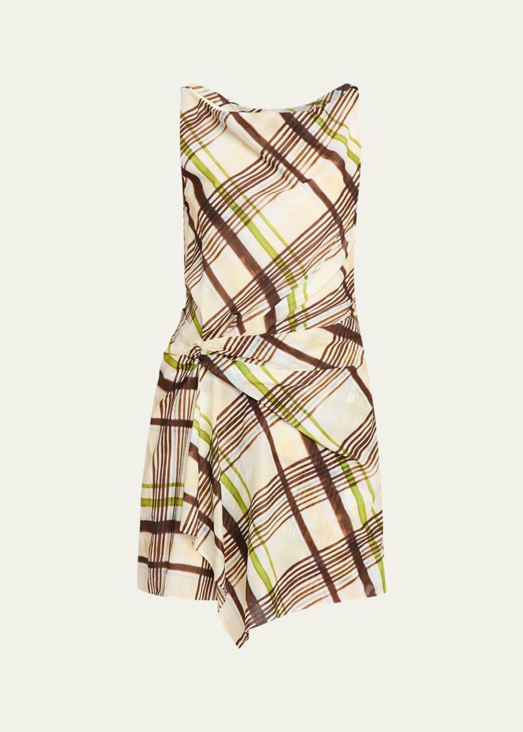 lace up tartan asymmetrical dress A.L.C. Gia Asymmetric Draped Gown Simple A-Line Wedding Dress this Retro Stage black embellished dresses Color:Dark Red