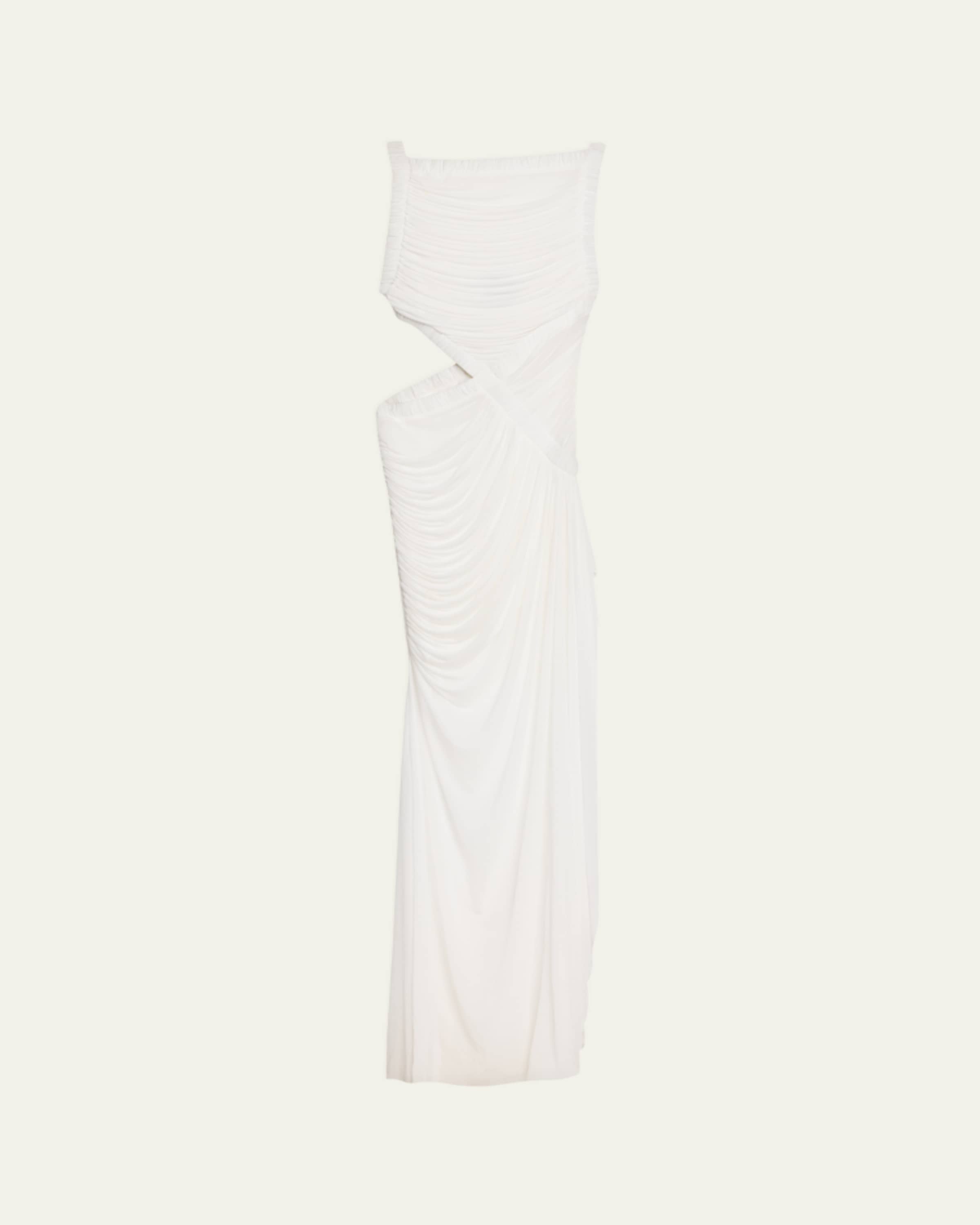 christopher esber aura strapless silk maxi dress Christopher Esber Aura Silk Strapless Maxi Dress