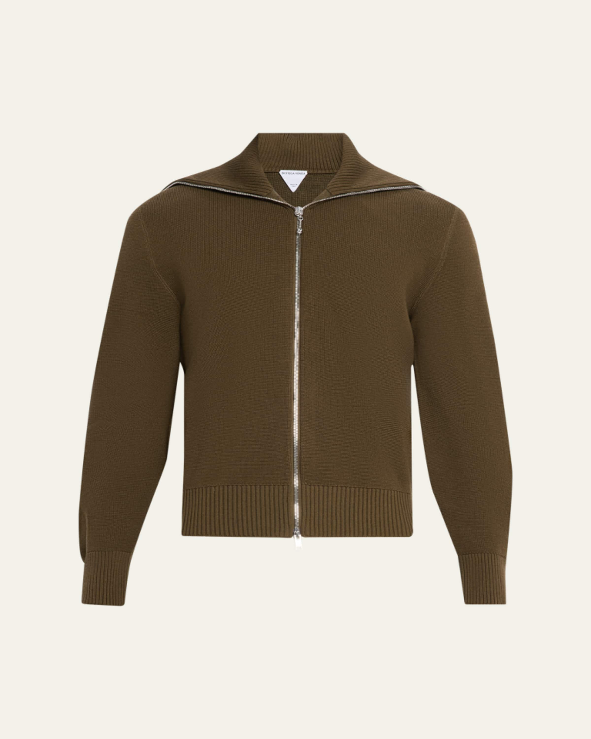 Kiton Men's Washed Cashmere Cable Knit Full-Zip Sweater - Bergdorf