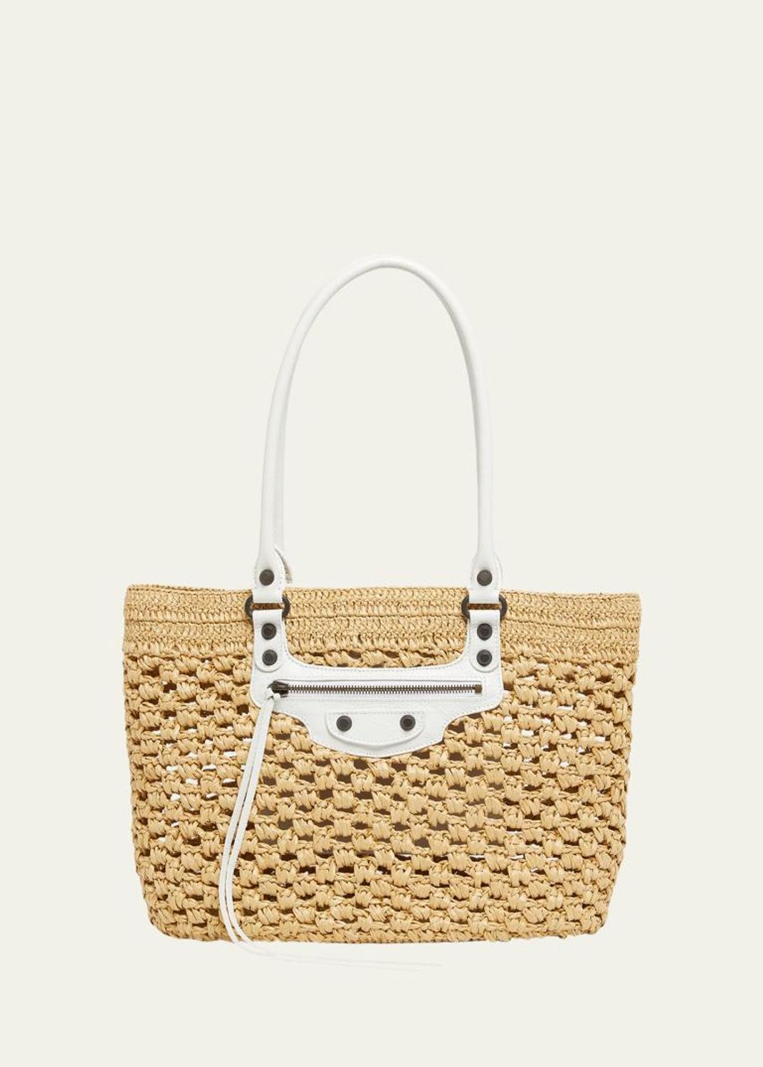 BALENCIAGA Le Cagole raffia bag cityシティ Balenciaga Le City Raffia Shoulder Bag - Bergdorf Goodman