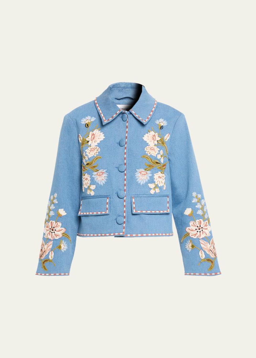 SACAI Denim Pleated Trucker Jacket - Bergdorf Goodman
