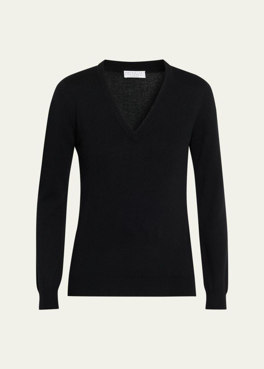 BOTTEGA VENETA カシミヤ100% Vネックニット ブラック 46 Bottega Veneta Claw Embellished Cashmere-Silk Rib Sweater