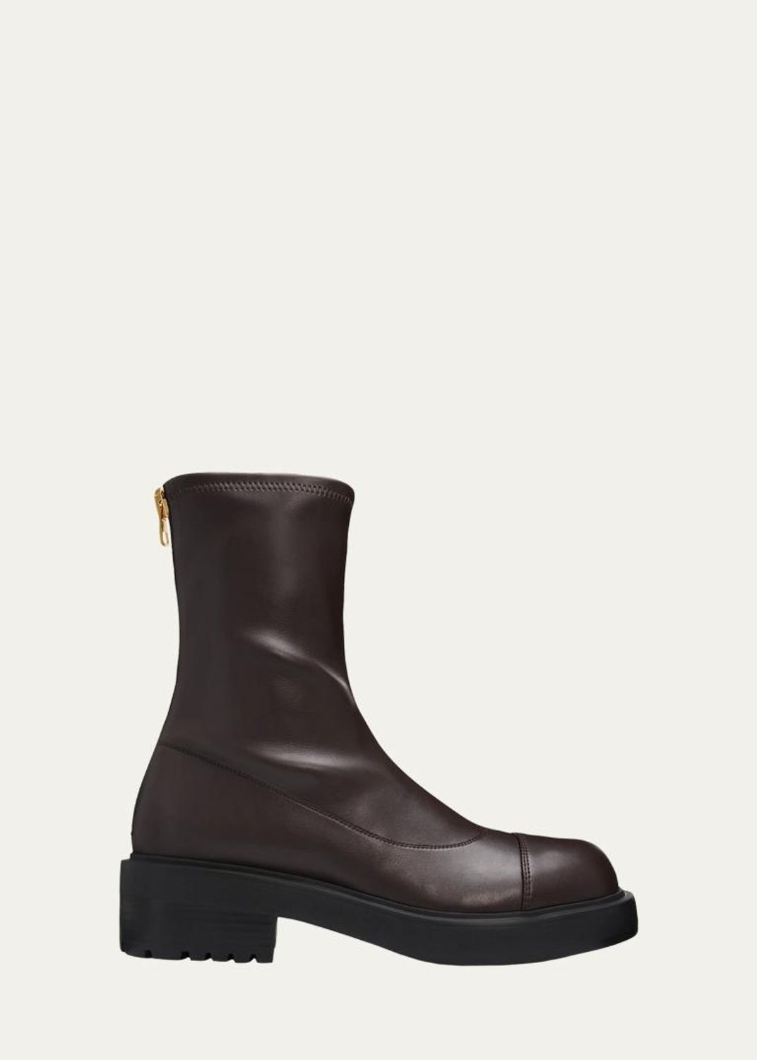 Giuseppe Zanotti Leather Cap-Toe Moto Boots - Bergdorf Goodman