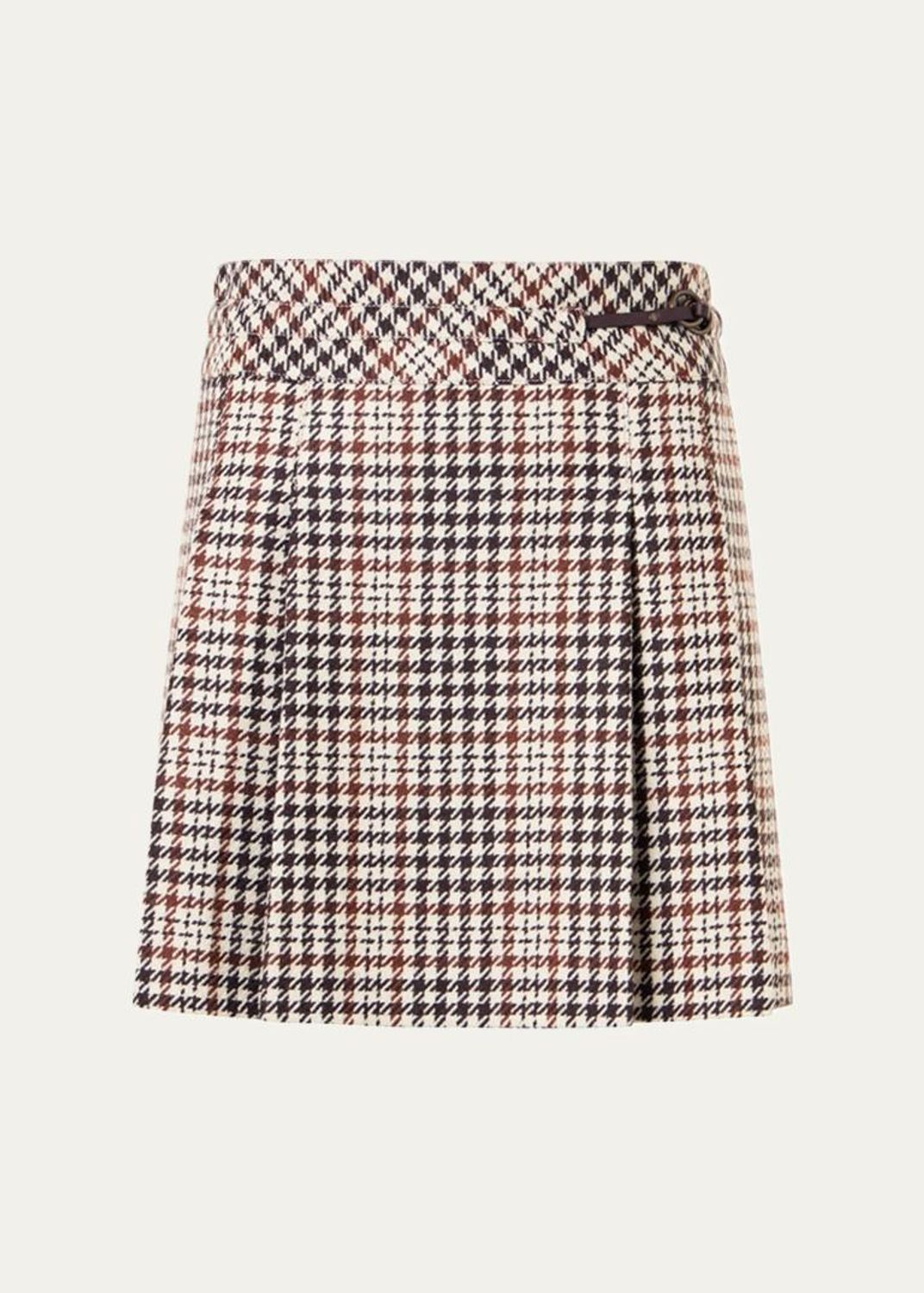 Akris punto Houndstooth Check Midi Wrap Skirt - Bergdorf Goodman