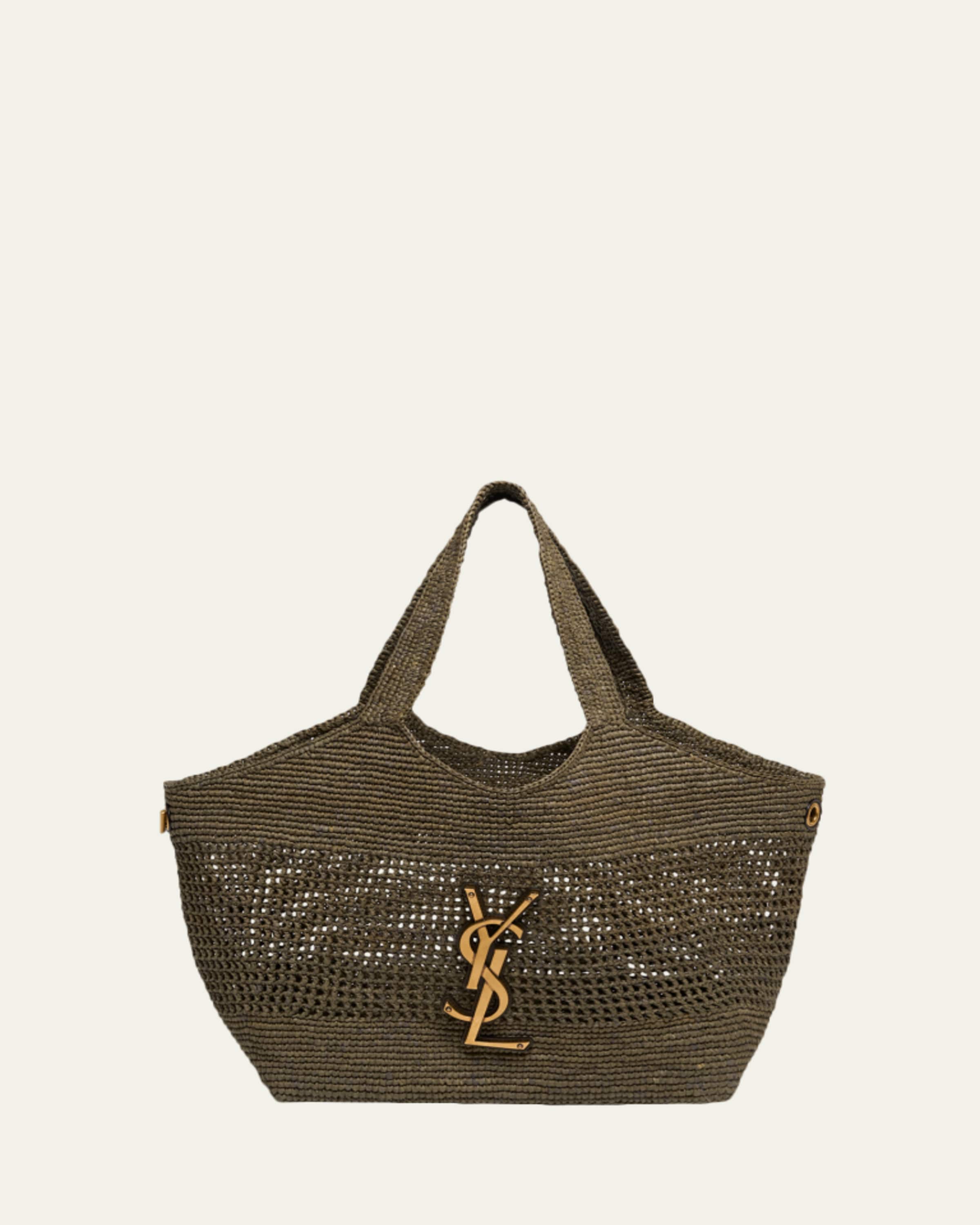 Saint Laurent Icare Medium Crochet Raffia Tote Bag - Bergdorf Goodman