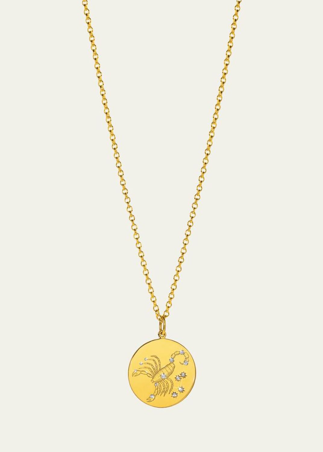 Verdura 18K Yellow Gold Diamond Zodiac Necklace, Cancer - Bergdorf Goodman