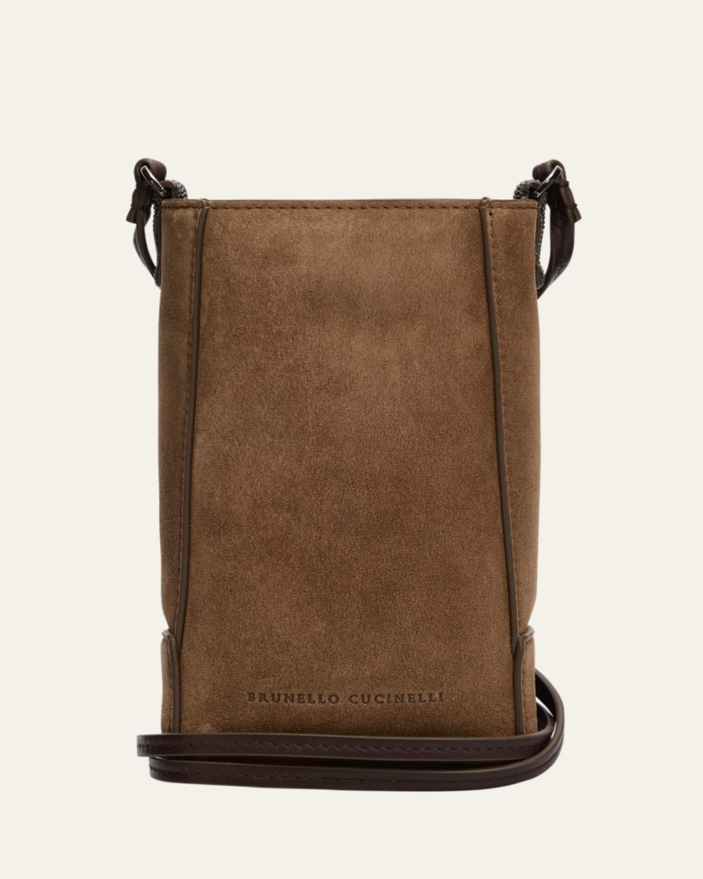 Brunello Cucinelli ショルダーバッグ Brunello Cucinelli Explorer Techno Raffia & Leather Crossbody Bag
