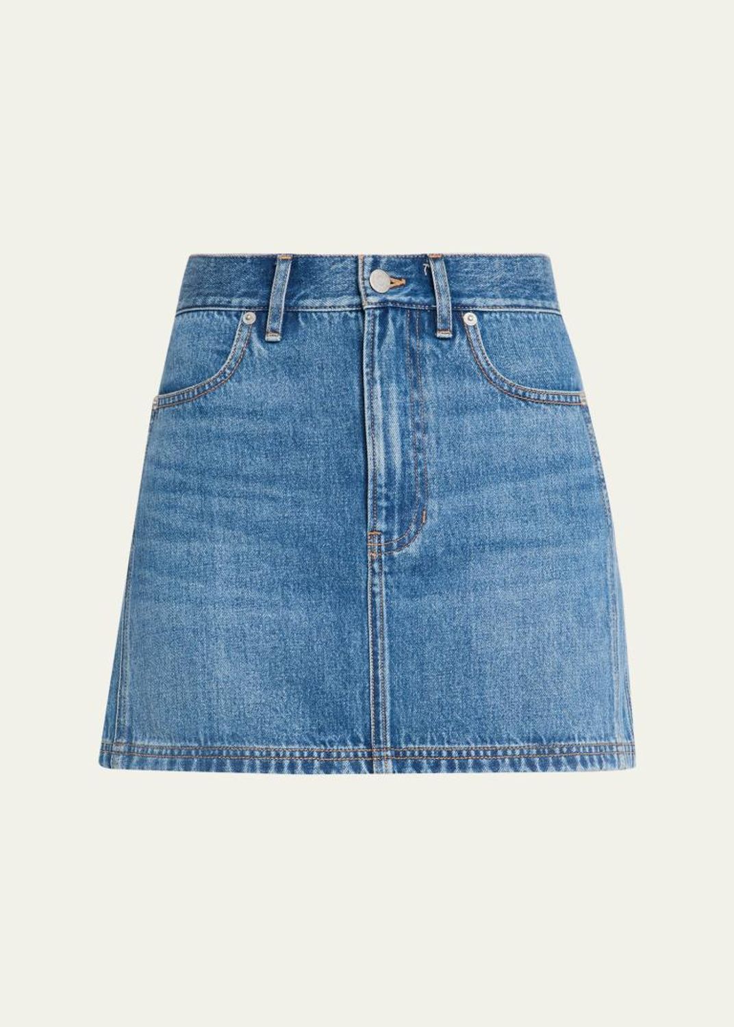 Kobi Halperin Ysabelle A-Line Cotton Denim Midi Skirt - Bergdorf