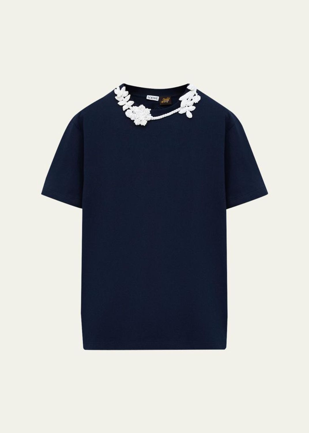 LOEWE Short-Sleeve Denim Trapeze Button-Down Shirt - Bergdorf Goodman