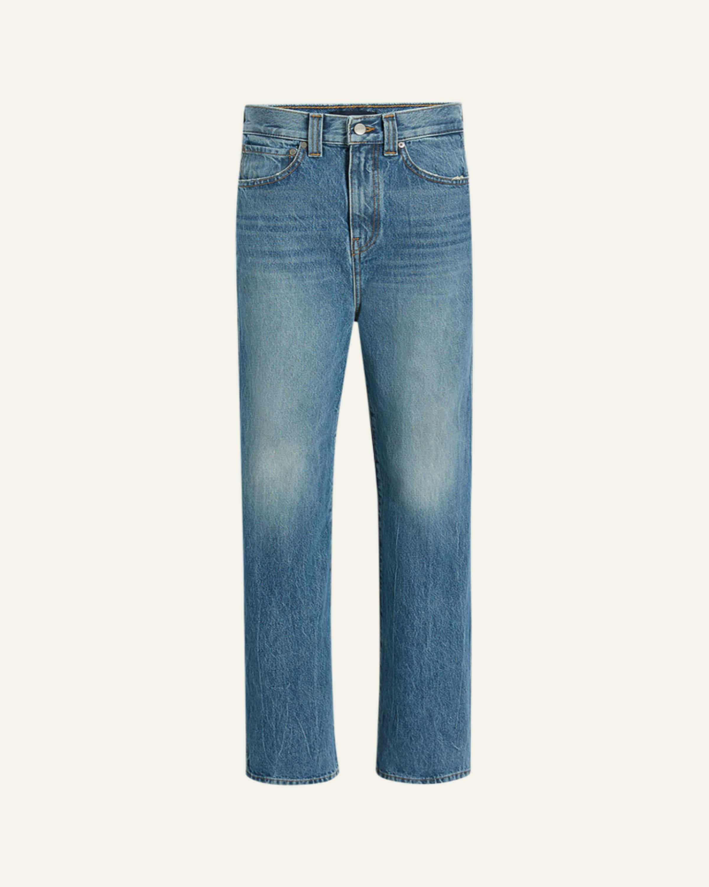 Burberry Dalia Check Pocket Straight-Leg Denim Pants - Bergdorf