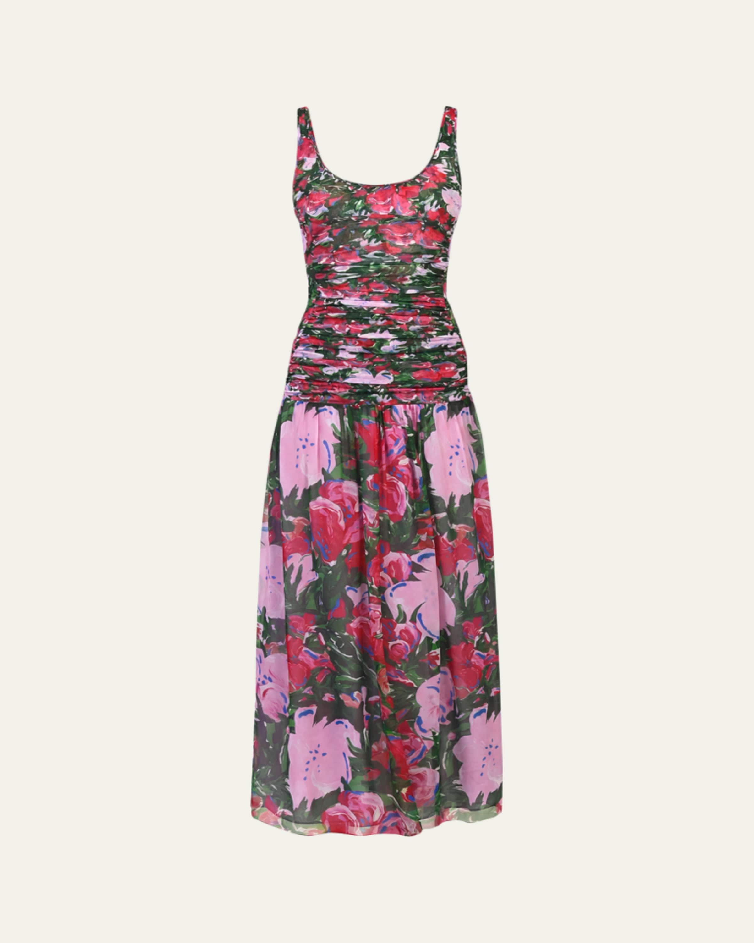 Diane von Furstenberg Eden Tiered Lace-Inset Maxi Slip Dress